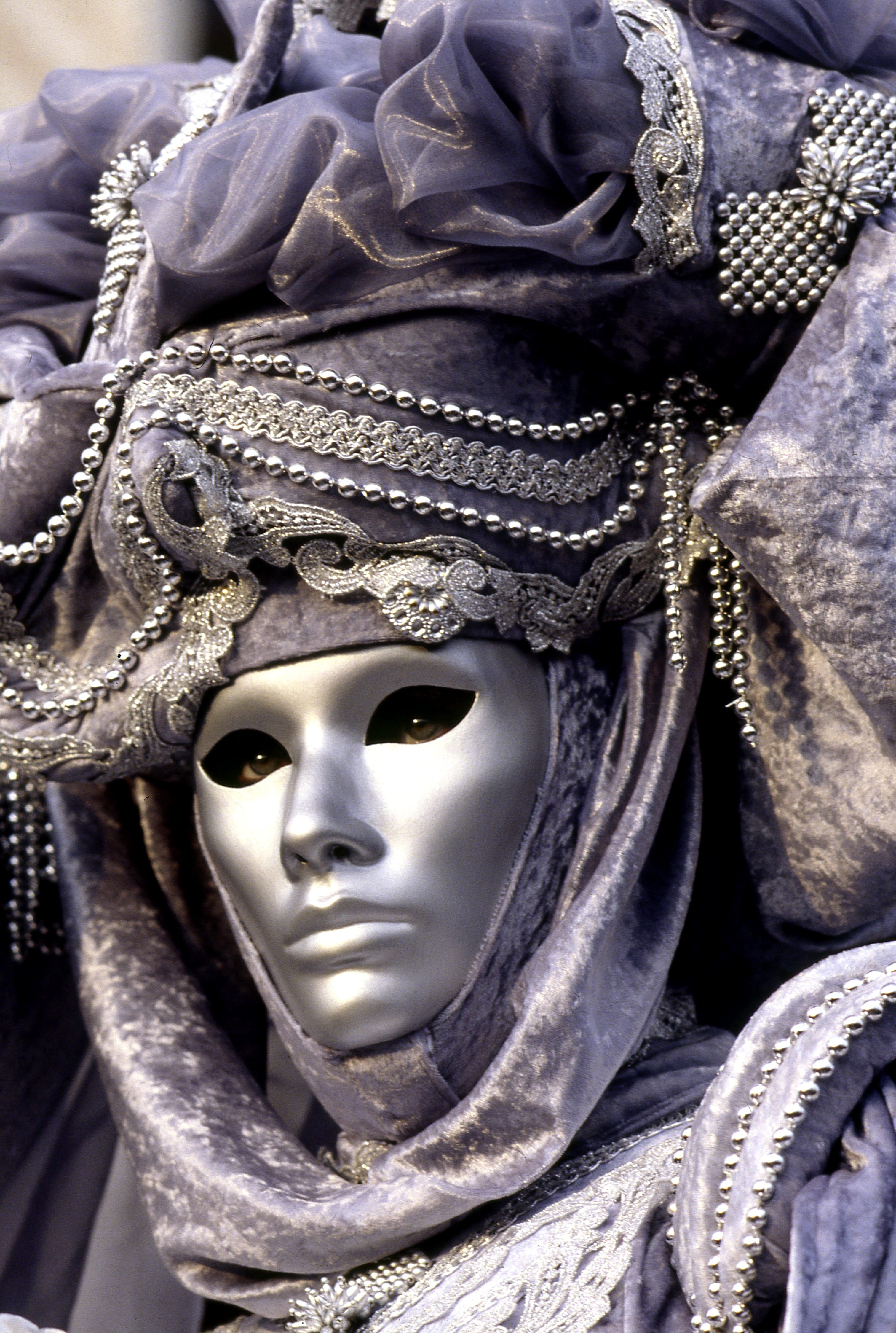 carnival, venezia, cultures, headdress, person, no people, face, close-up, male likeness, Mask, retail, indoors, mystery, wearing, Italy, gray, mask - Disguise, Phone HD Wallpaper