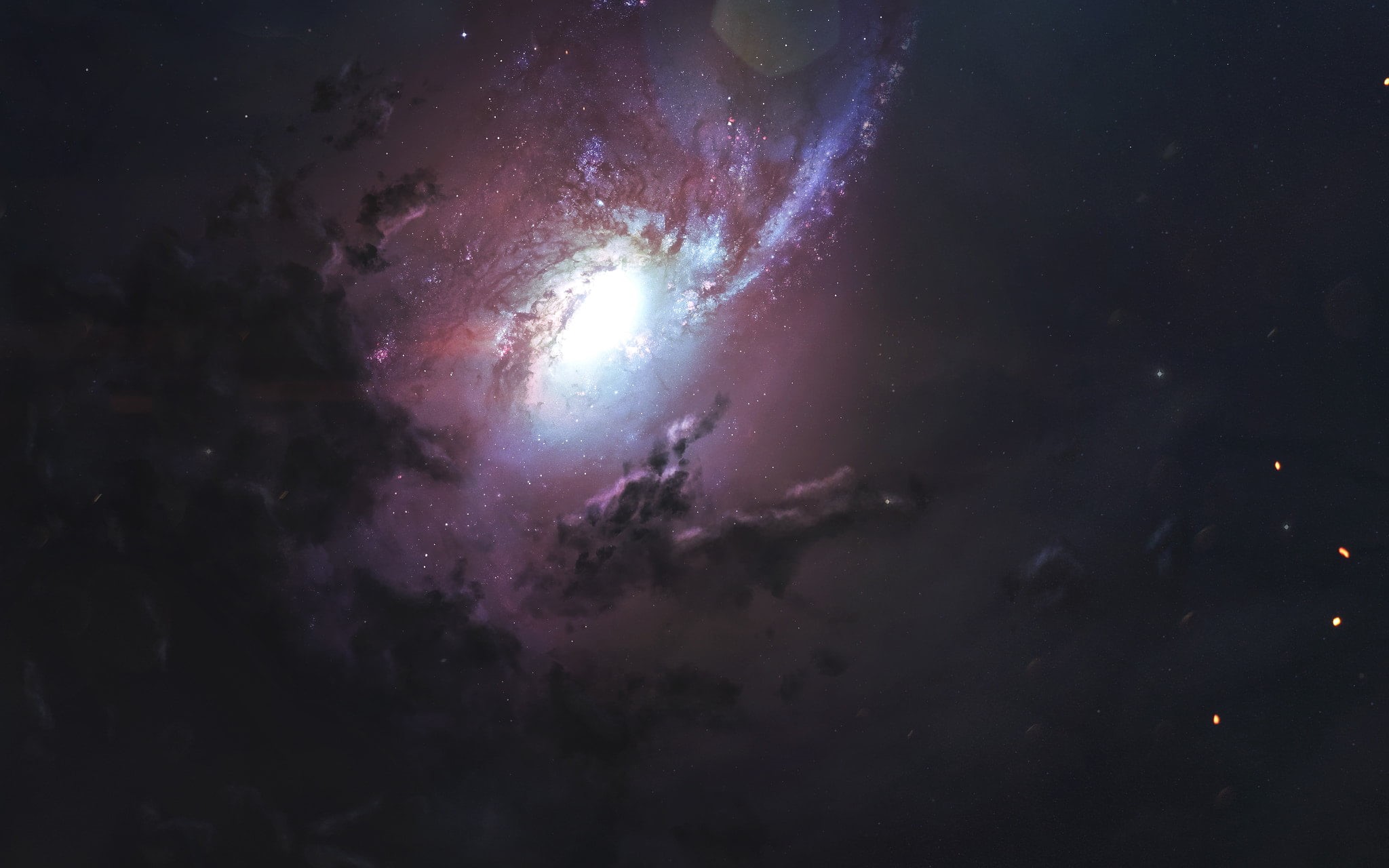 astronomy, 1080P, dark, glowing, outdoors, sky, night, 500px, space, illuminated, pink color, star - space, no people, beauty in nature, dust, space exploration, HD Wallpaper