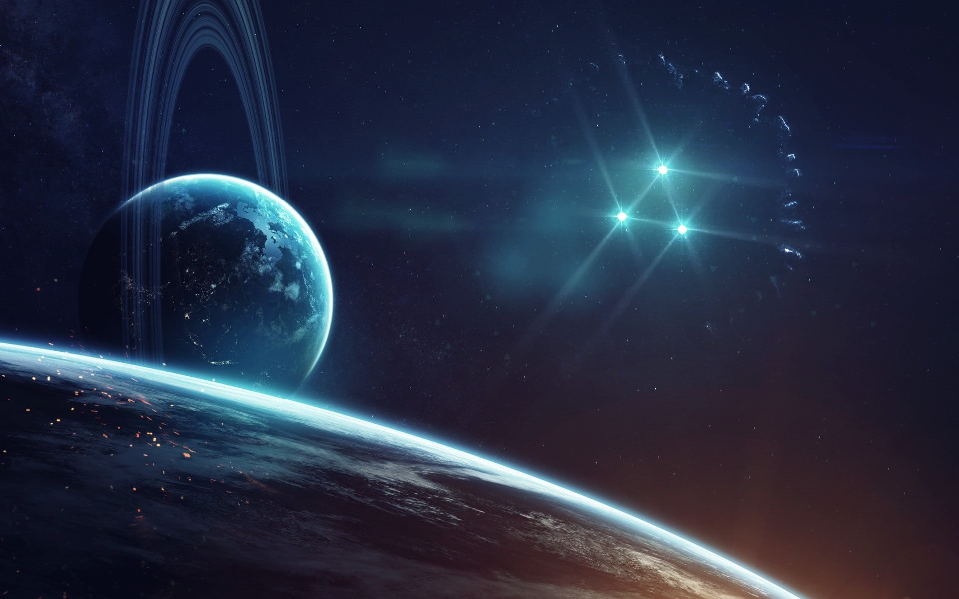 digital art, Vadim Sadovski, planet, space, 1080P, space art, HD Wallpaper
