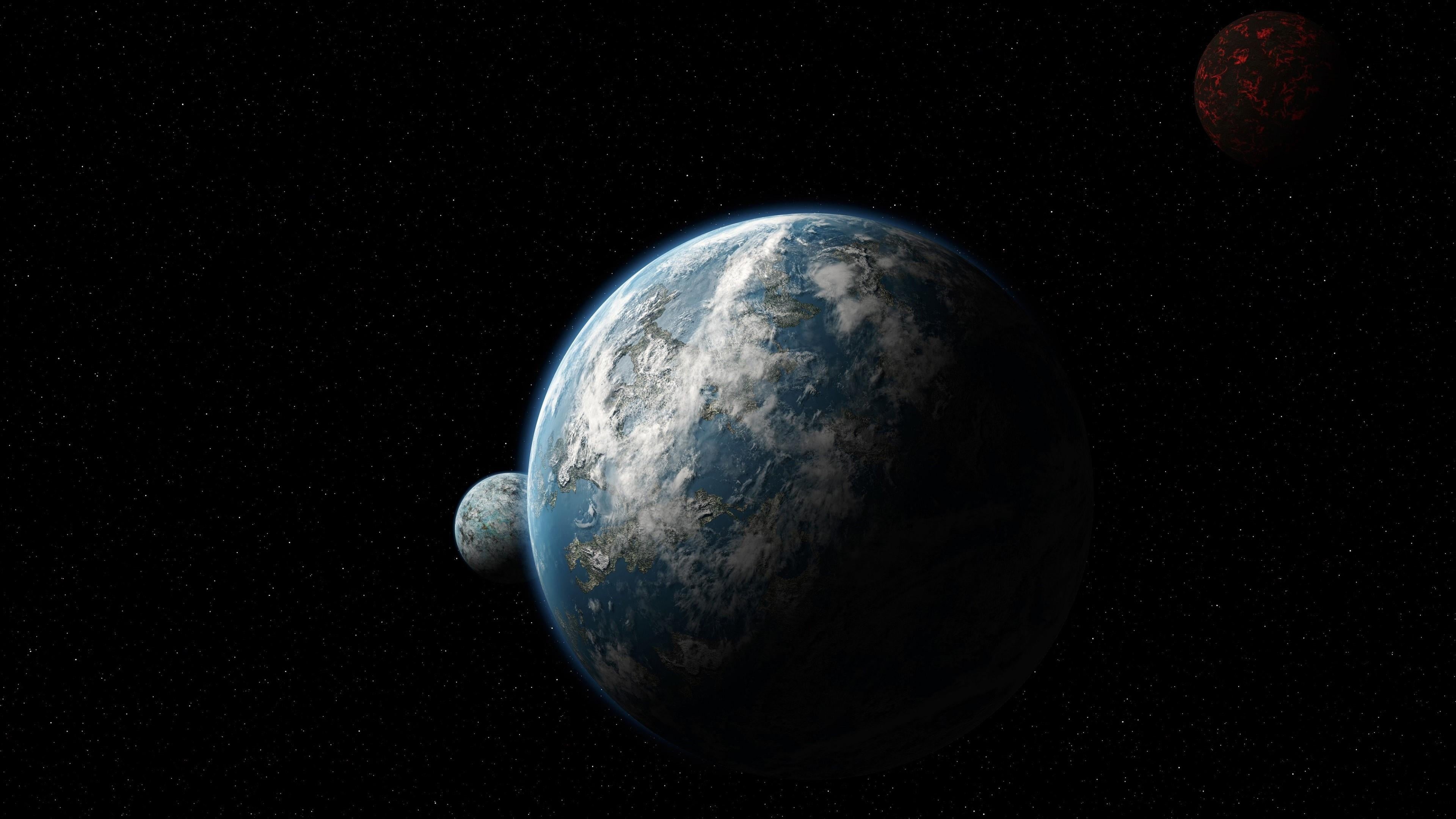 4K, single object, exploration, star - space, science, universe, night, beauty in nature, artwork, no people, topography, space exploration, orbiting, HD Wallpaper