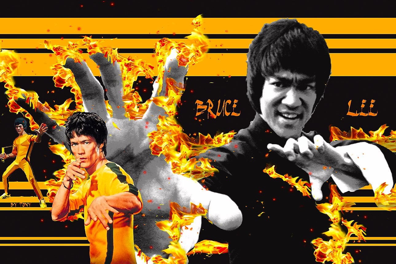 bruce, young men, leisure activity, digital composite, communication, people, motion, fire, 720P, digital, casual clothing, real people, emotion, burning, HD Wallpaper