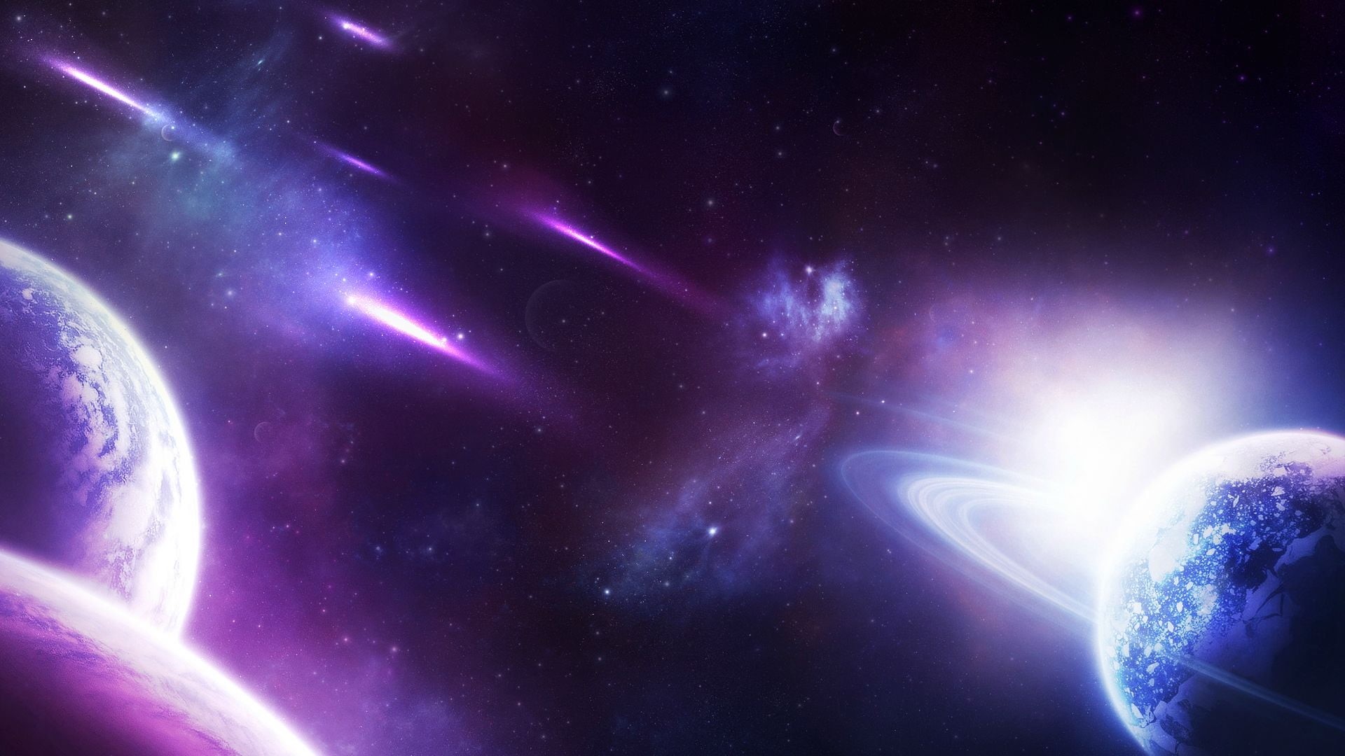 cloud - sky, digital, dark, world, light, artistic, earth, alien, 1080P, space, stars, purple, star, science, atmosphere, shape, effect, futuristic, fiction, HD Wallpaper