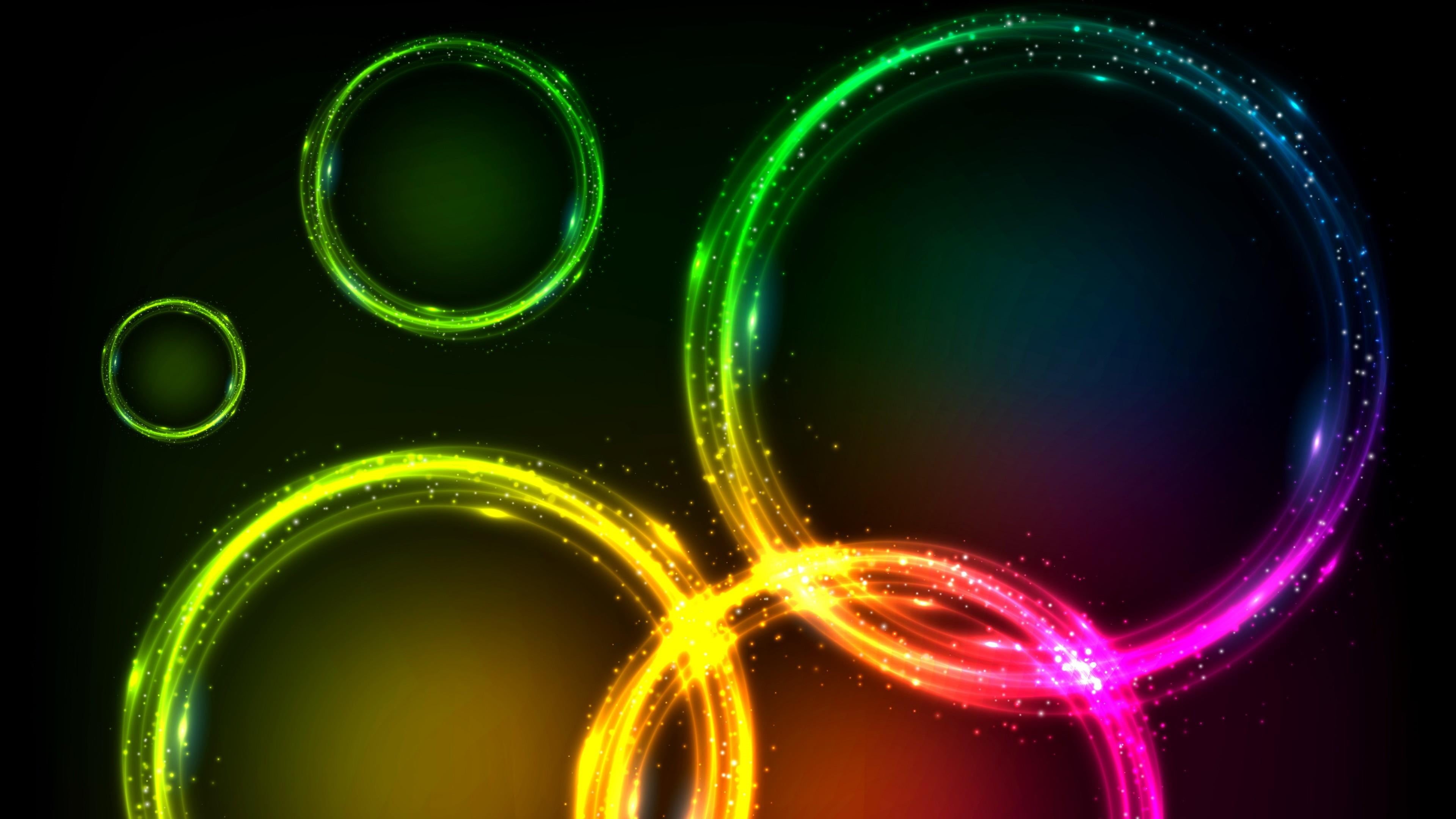 pattern, graphics, dark, close-up, motion, sparkling, graphic design, abstract, indoors, art and craft, illuminated, circle, multi colored, design, glowing, HD Wallpaper
