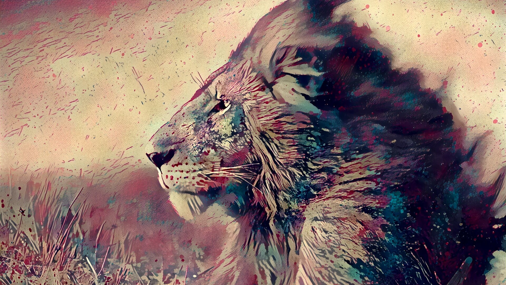 painting, art, looking, wildlife, vertebrate, domestic, illustration, one animal, domestic animals, no people, domestic cat, face, close-up, creativity, HD Wallpaper