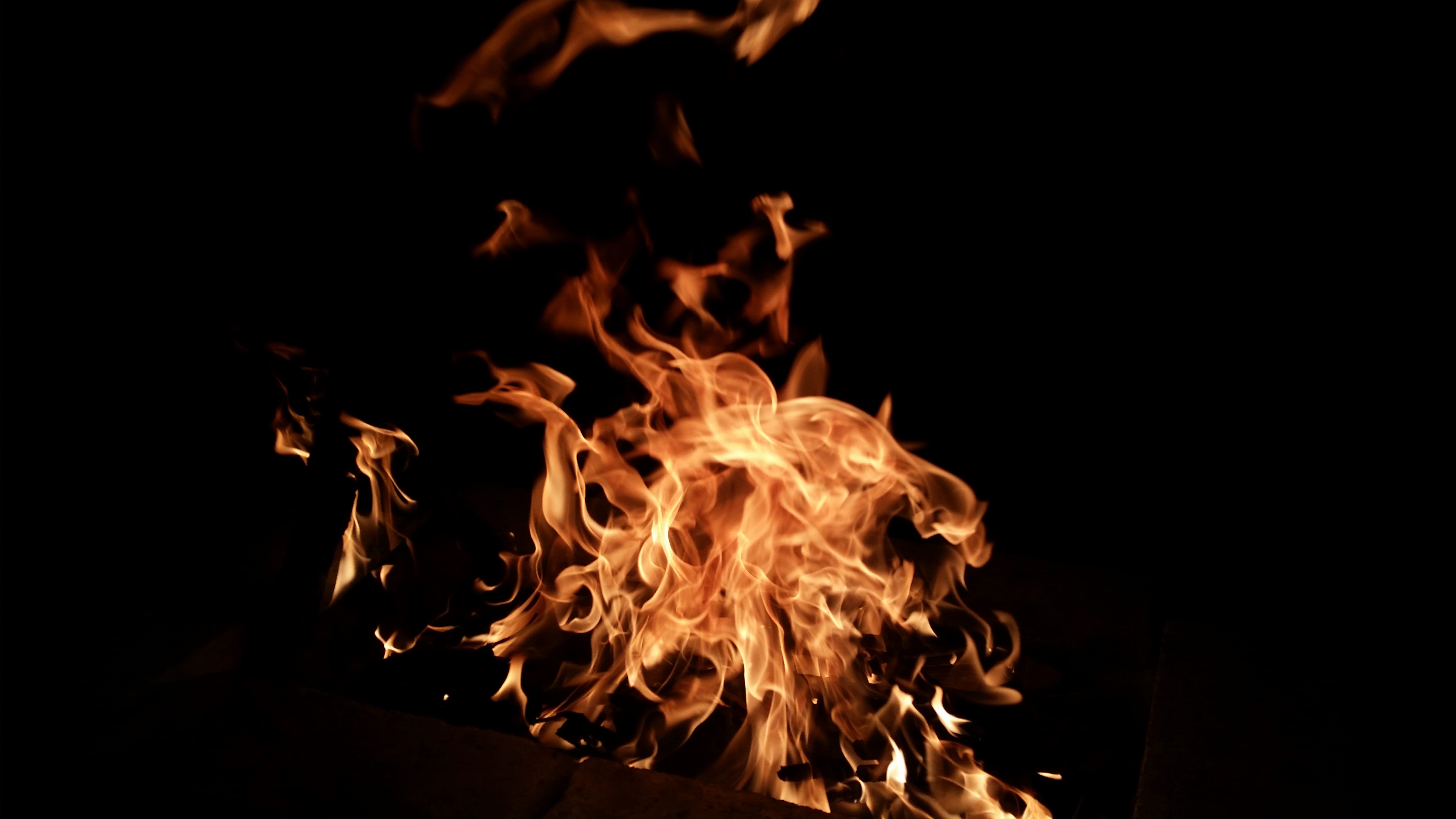 burning, motion, black, wood - material, black background, backgrounds, firewood, long exposure, outdoors, no people, fire - Natural Phenomenon, night, HD Wallpaper