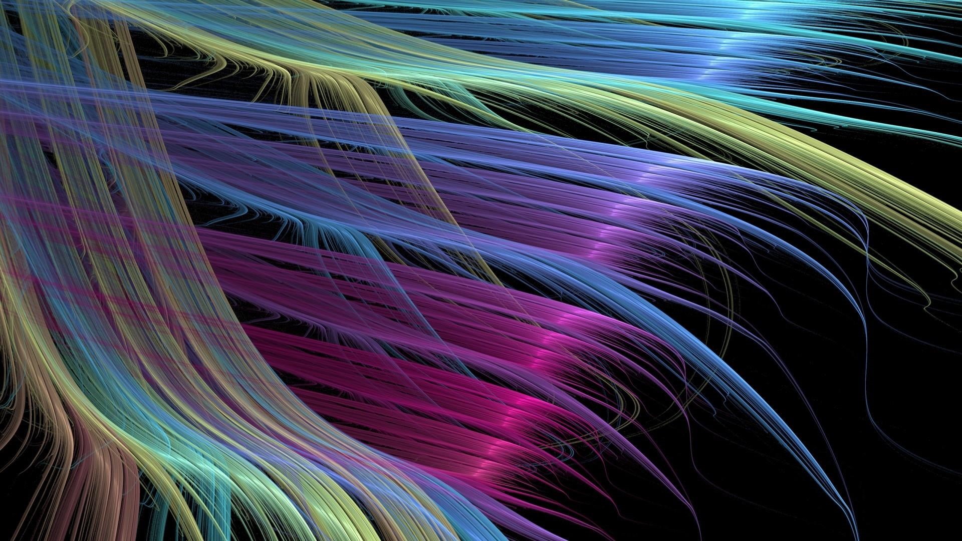 indoors, textured, 1080P, futuristic, organism, full frame, light, flowing, connection, digital art, purple, illuminated, studio shot, abstract, no people, HD Wallpaper
