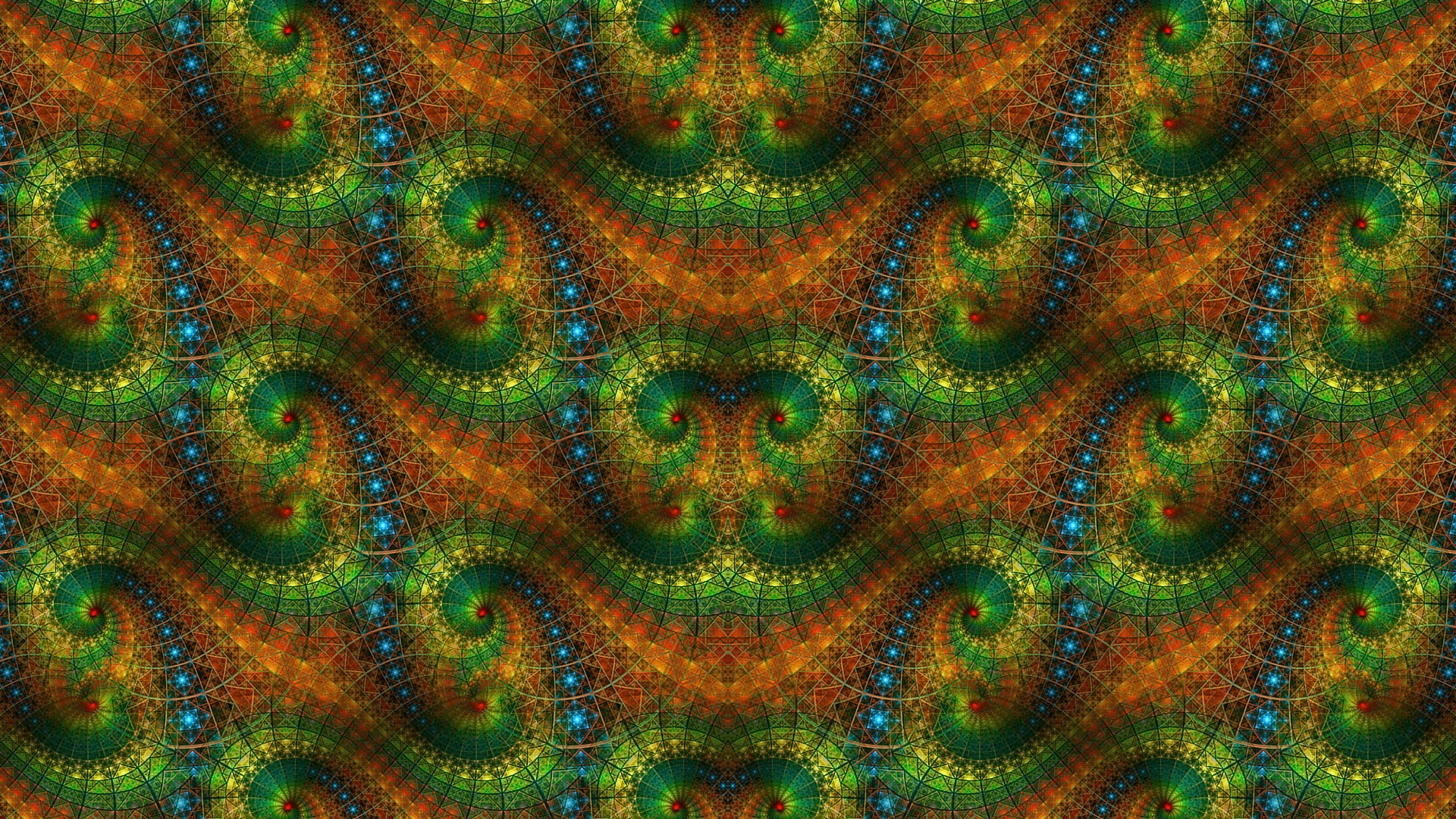 digital art, 1080P, fractal, pattern, abstract, symmetry, HD Wallpaper