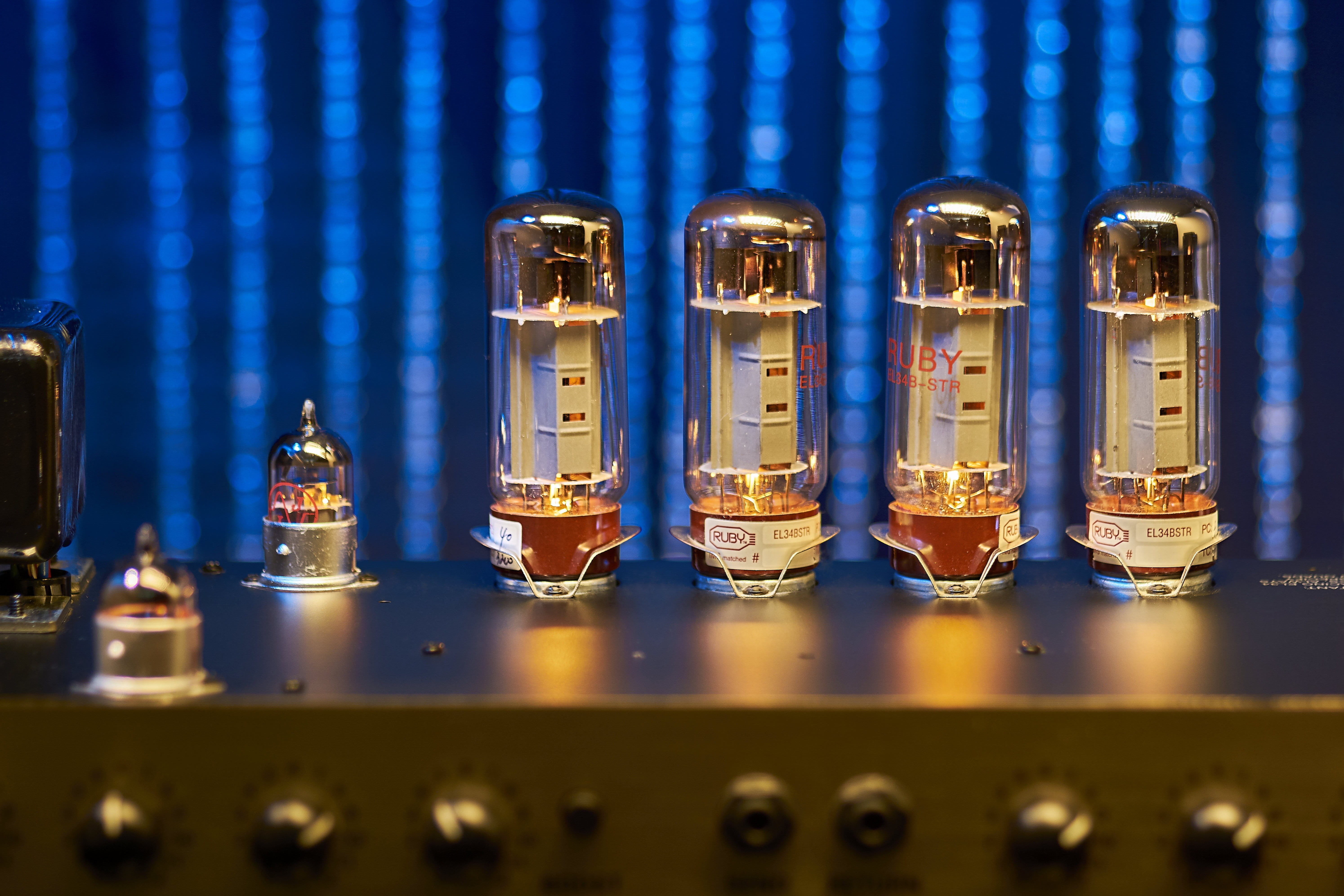 no people, amplifier, 5K, blue, gold colored, current, industry, quartet, illuminated, healthcare and medicine, order, red, color contrast, electronics industry, HD Wallpaper