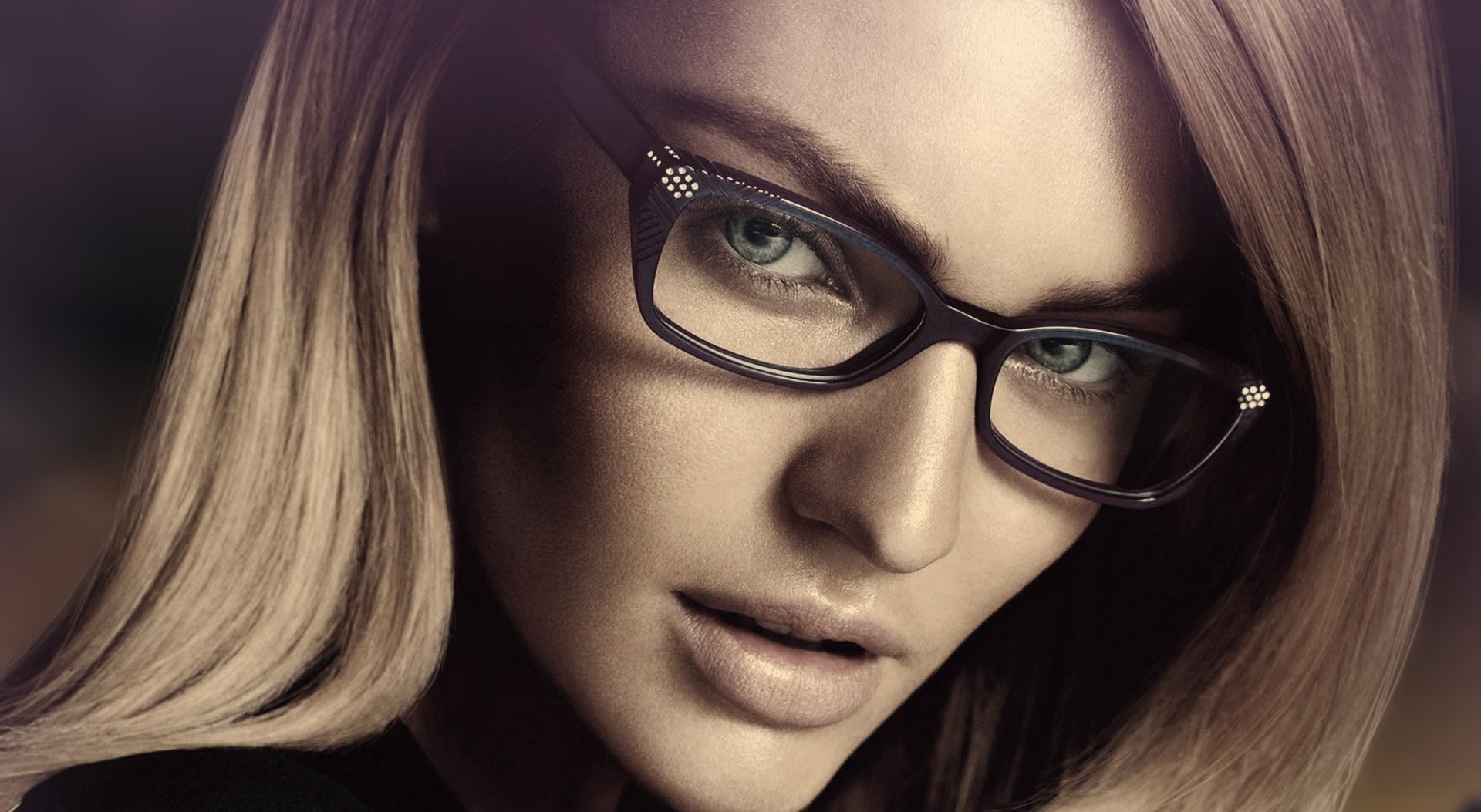 glasses, black, one person, hair, studio shot, hot, women, 2012, Models, human body part, contemplation, hairstyle, adult, headshot, young women, s, beauty, HD Wallpaper