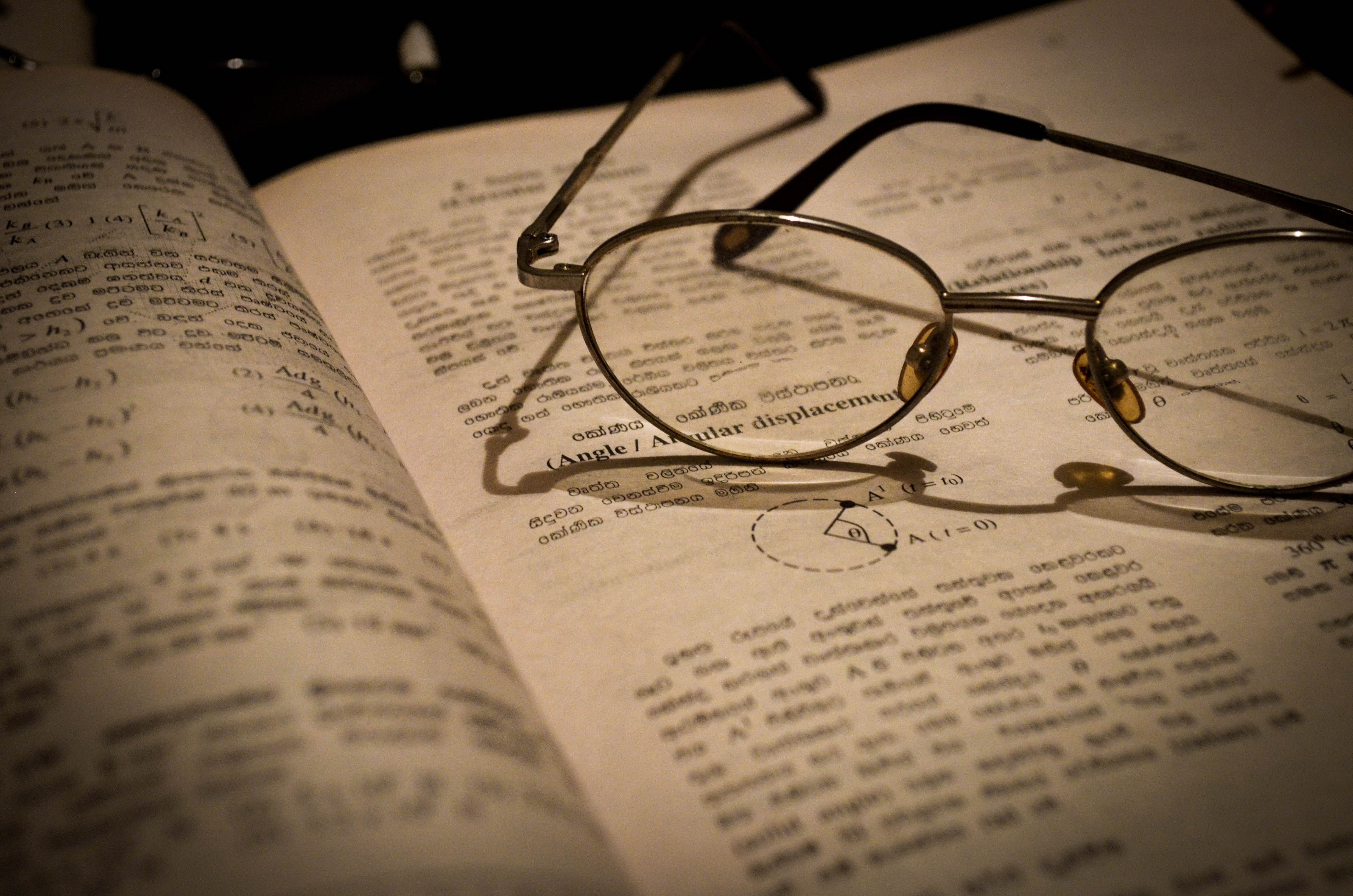 no people, publication, personal accessory, 4K, book, close-up, indoors, communication, books, page, corporate business, glasses, open, beige, selective focus, HD Wallpaper
