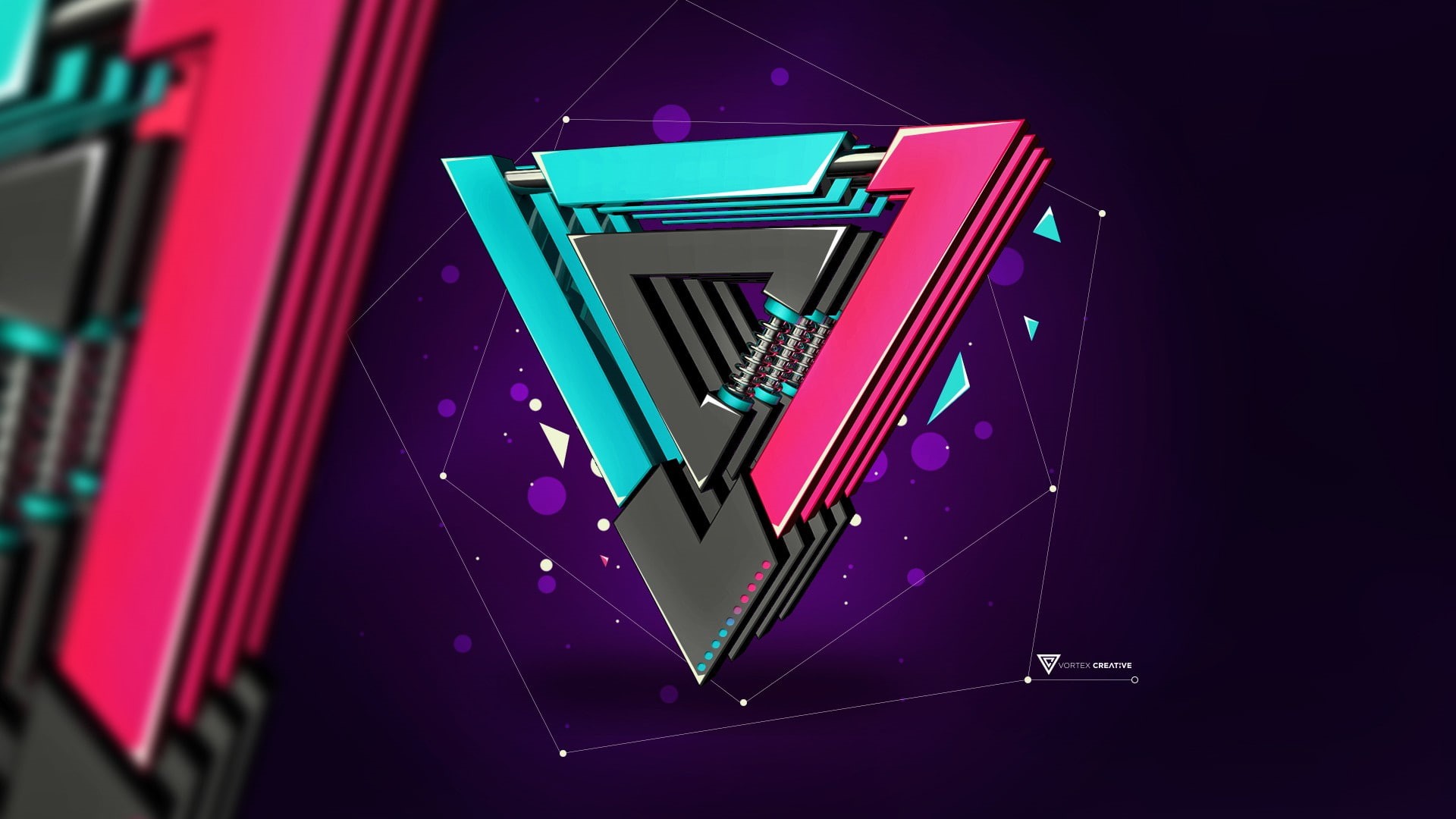lighting equipment, glass - material, communication, indoors, creativity, turquoise colored, close-up, multi colored, vortex, purple, technology, black background, HD Wallpaper