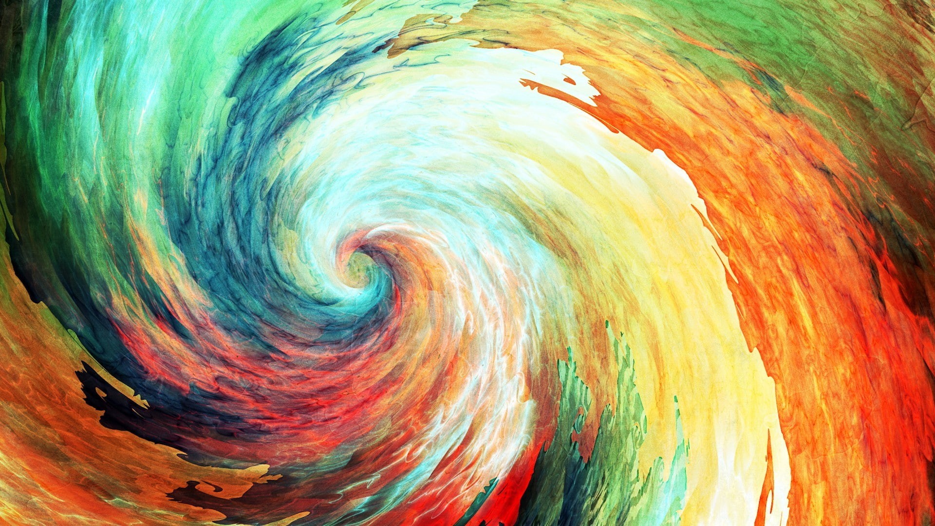 colorful, painting, spiral, 1080P, anime, abstract, vortex, artwork, HD Wallpaper