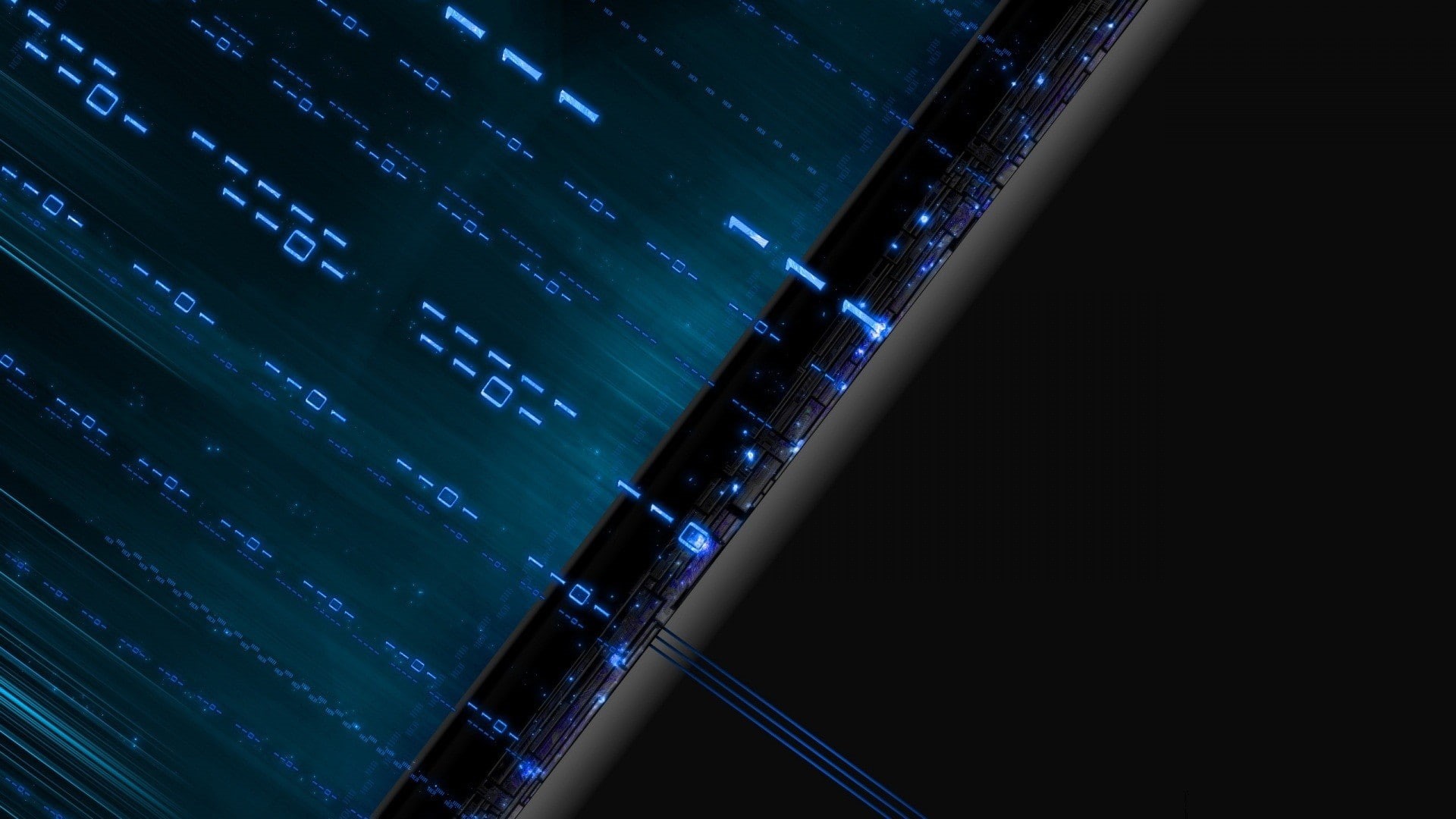 1080P, technology, computer, digital art, blue, binary, code, HD Wallpaper