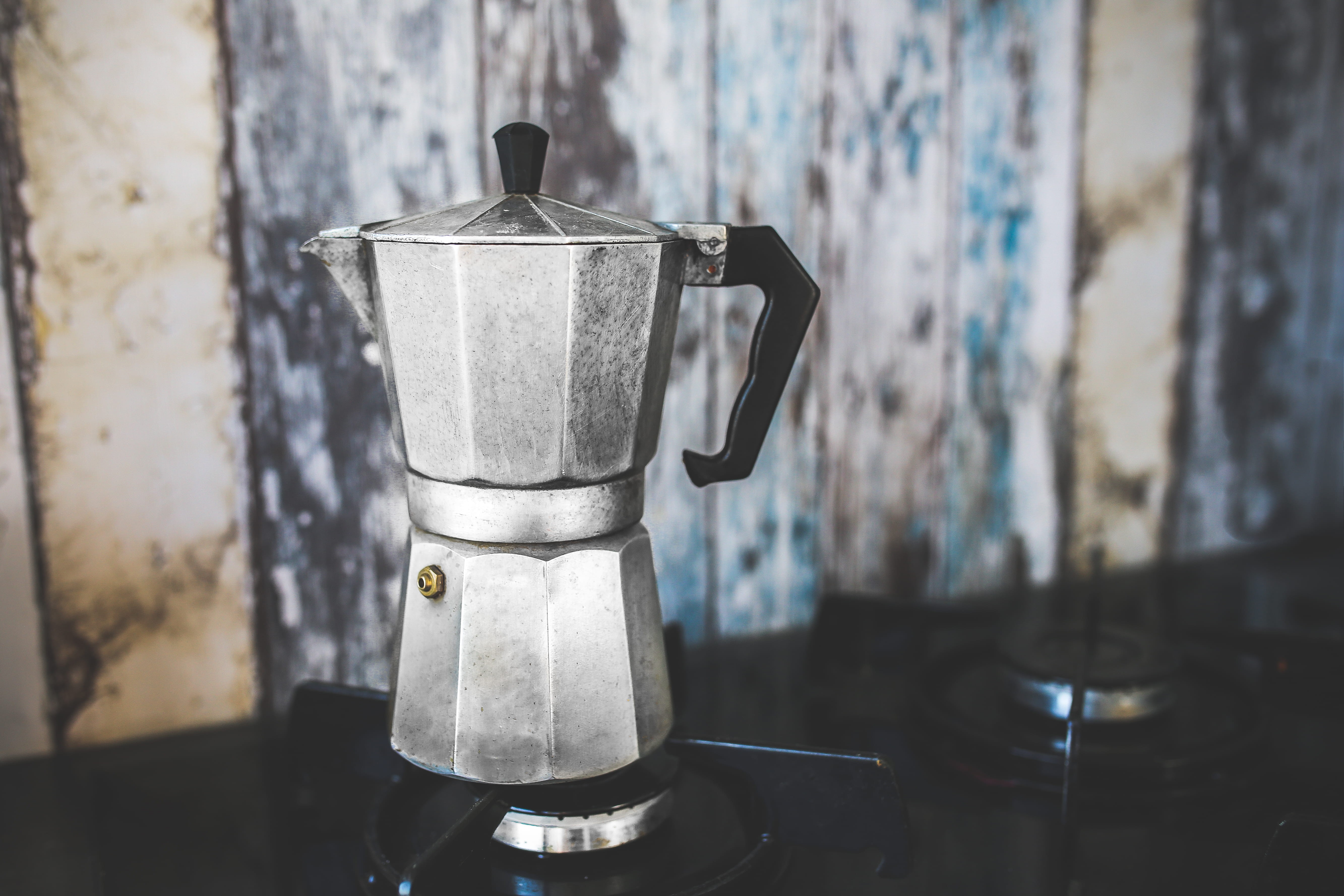 wood, octagon, domestic room, vintage, silver, day, focus on foreground, kitchenware, no people, moka, stove, antique, percolator, coffee, coffee - drink, HD Wallpaper