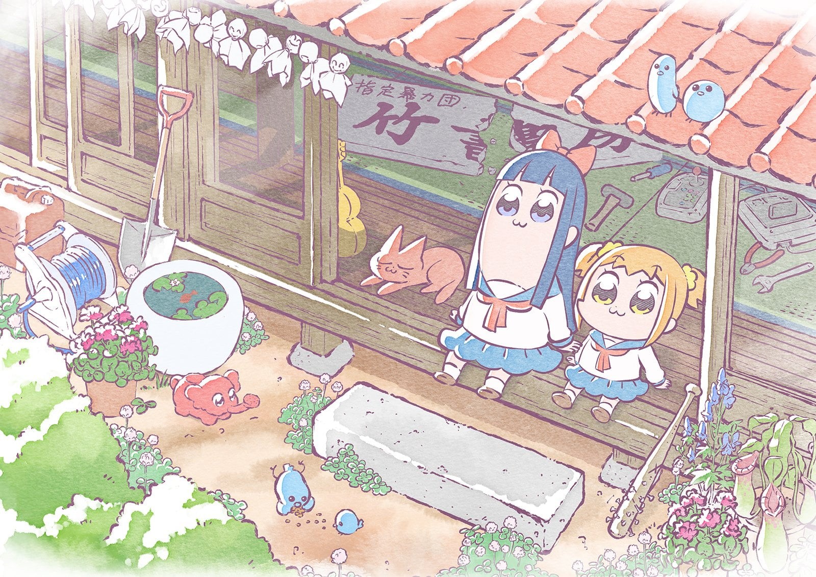architecture, no people, craft, multi colored, art and craft, high angle view, Pipimi (Pop Team Epic), mural, Popuko (Pop Team Epic), text, creativity, HD Wallpaper