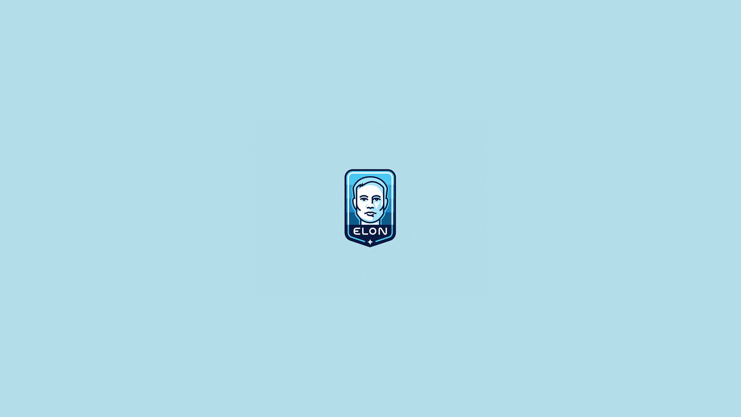 blue, badge, 2K, Elon Musk, blue background, illustration, HD Wallpaper