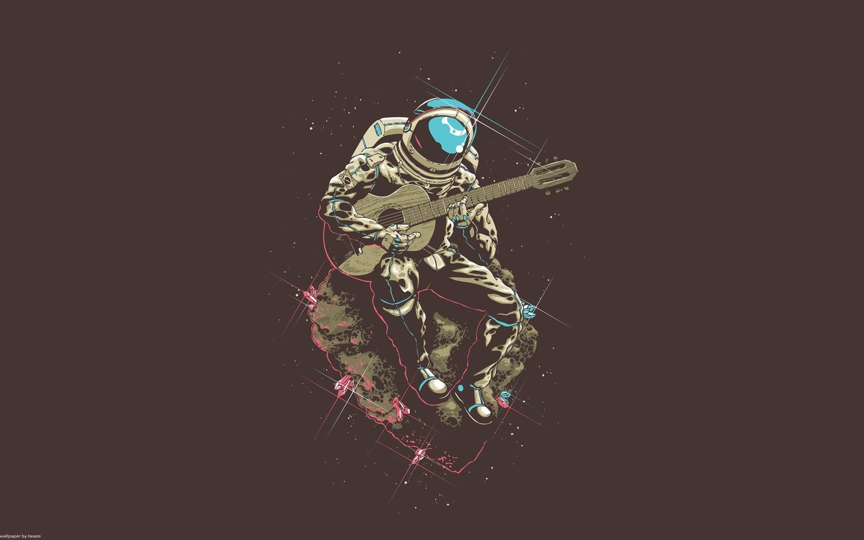 720P, space, x, art, cowboy, aircraft, astronauts, minimalistic, hd, guitars, HD Wallpaper