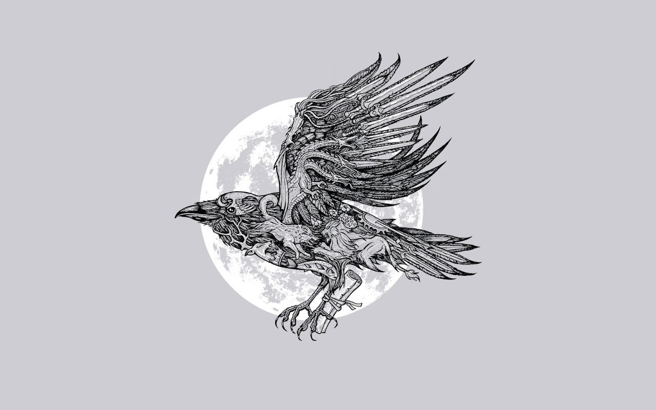 song, ice, thrones, raven, grey, and, fantasy, 720P, fire, moon, hd, gray, game, HD Wallpaper