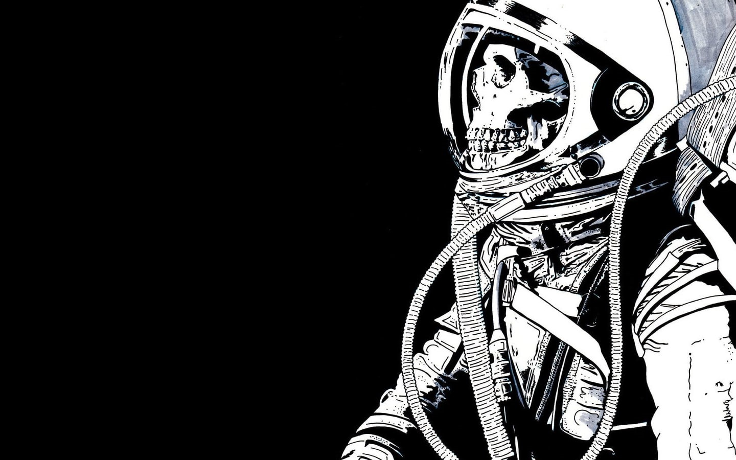 skeleton, artwork, skull, 720P, astronaut, HD Wallpaper