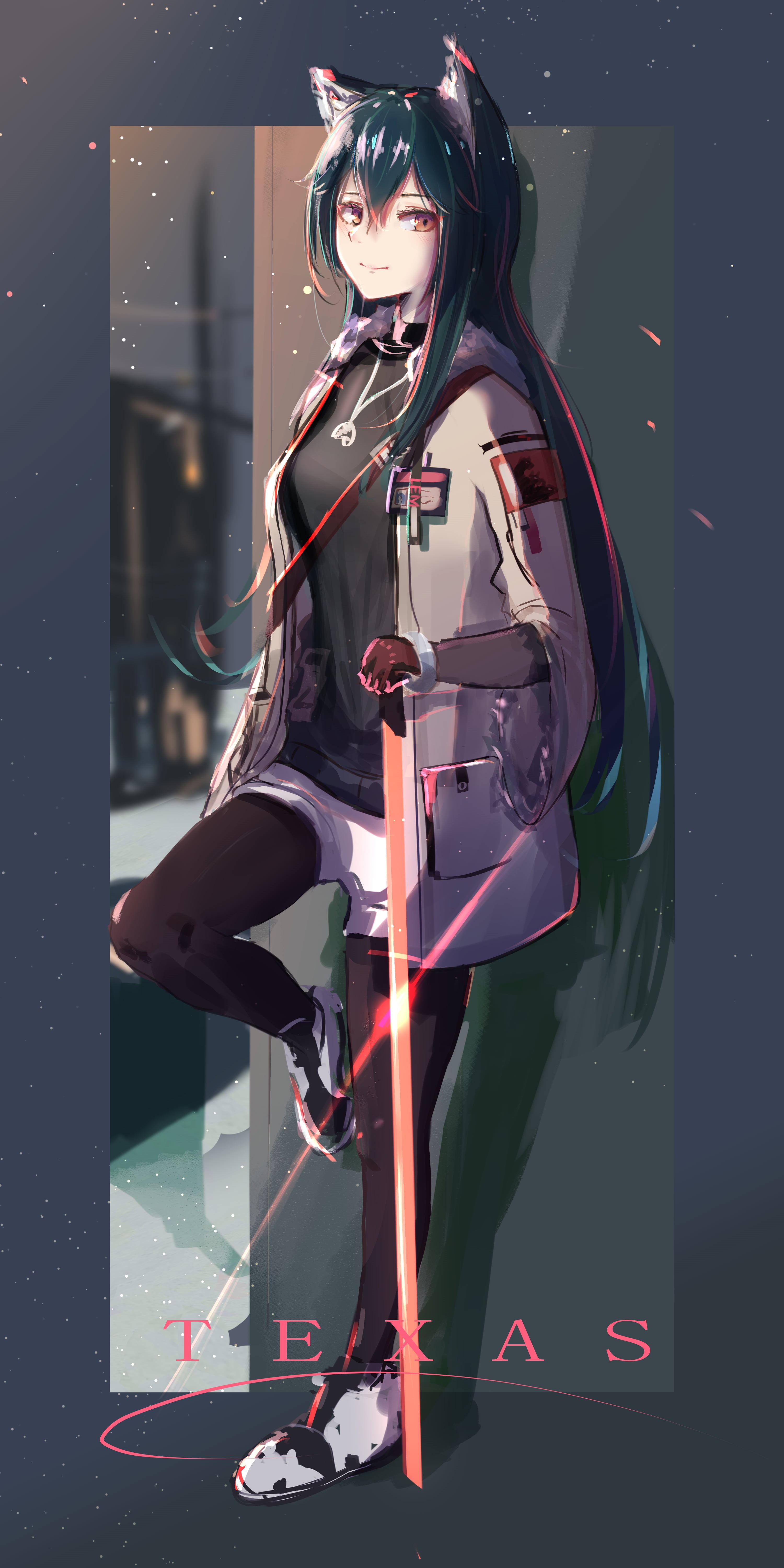 Lemtun, anime girls, Texas (Arknights), Arknights, anime, 5K, Phone HD Wallpaper