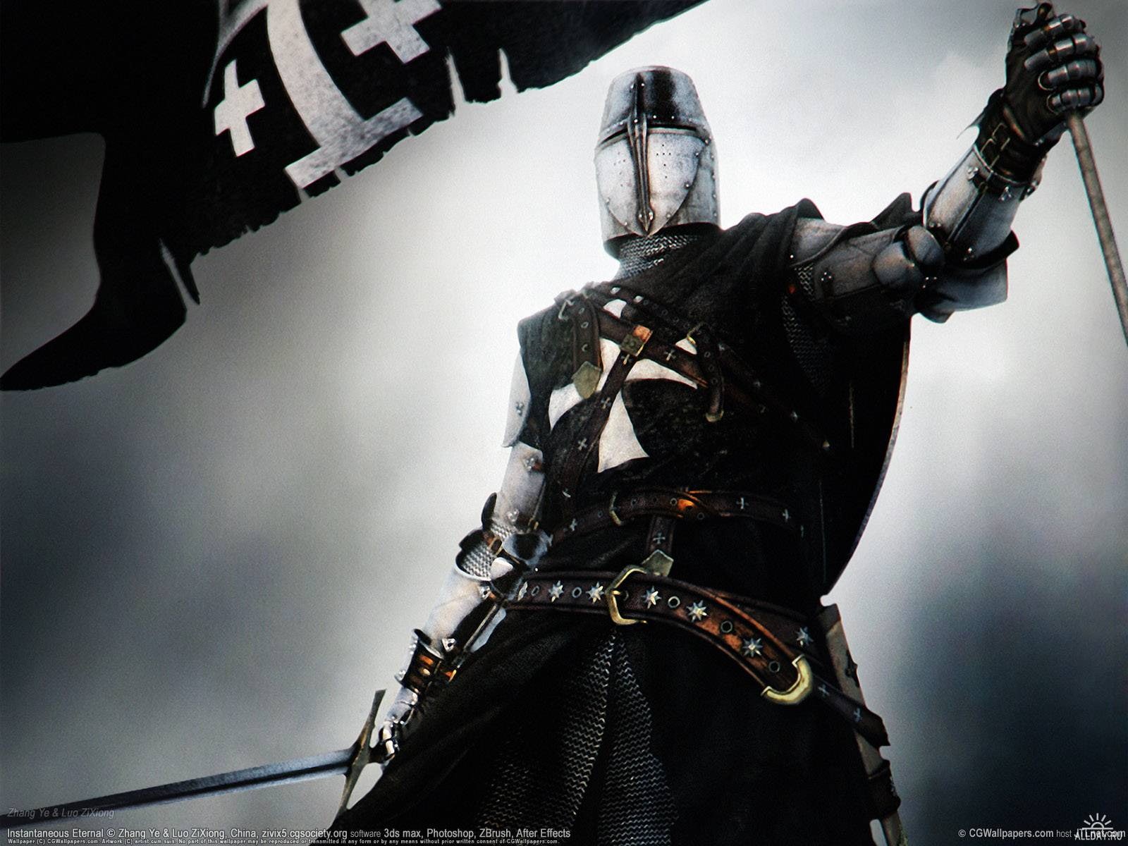 720P, helmet, knight, fantasy art, Templar, HD Wallpaper