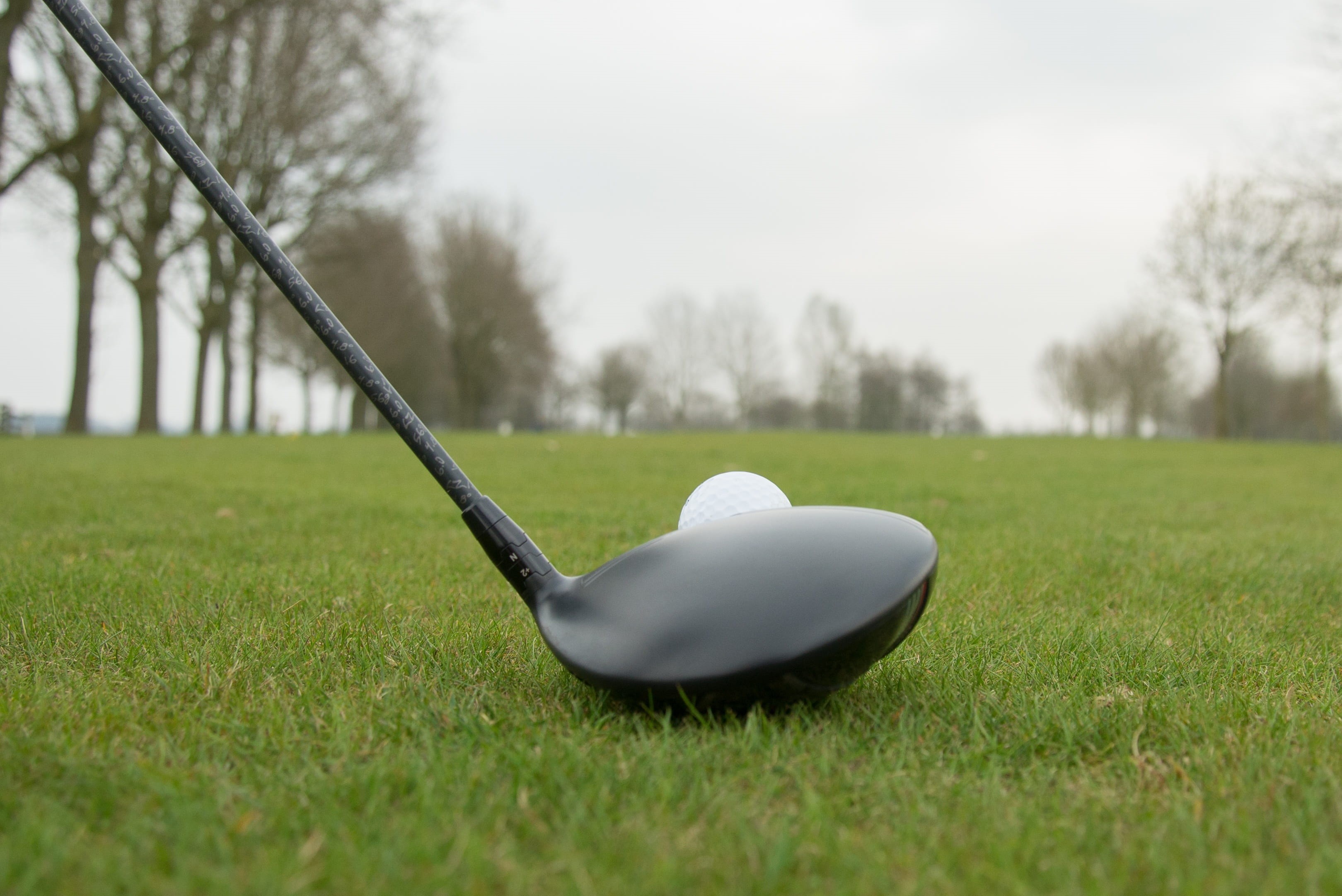field, close-up, game, golf ball, outdoor, activity, 2K, hobby, course, play, tee, copy space, green color, golfing, focus on foreground, club, golf club, HD Wallpaper