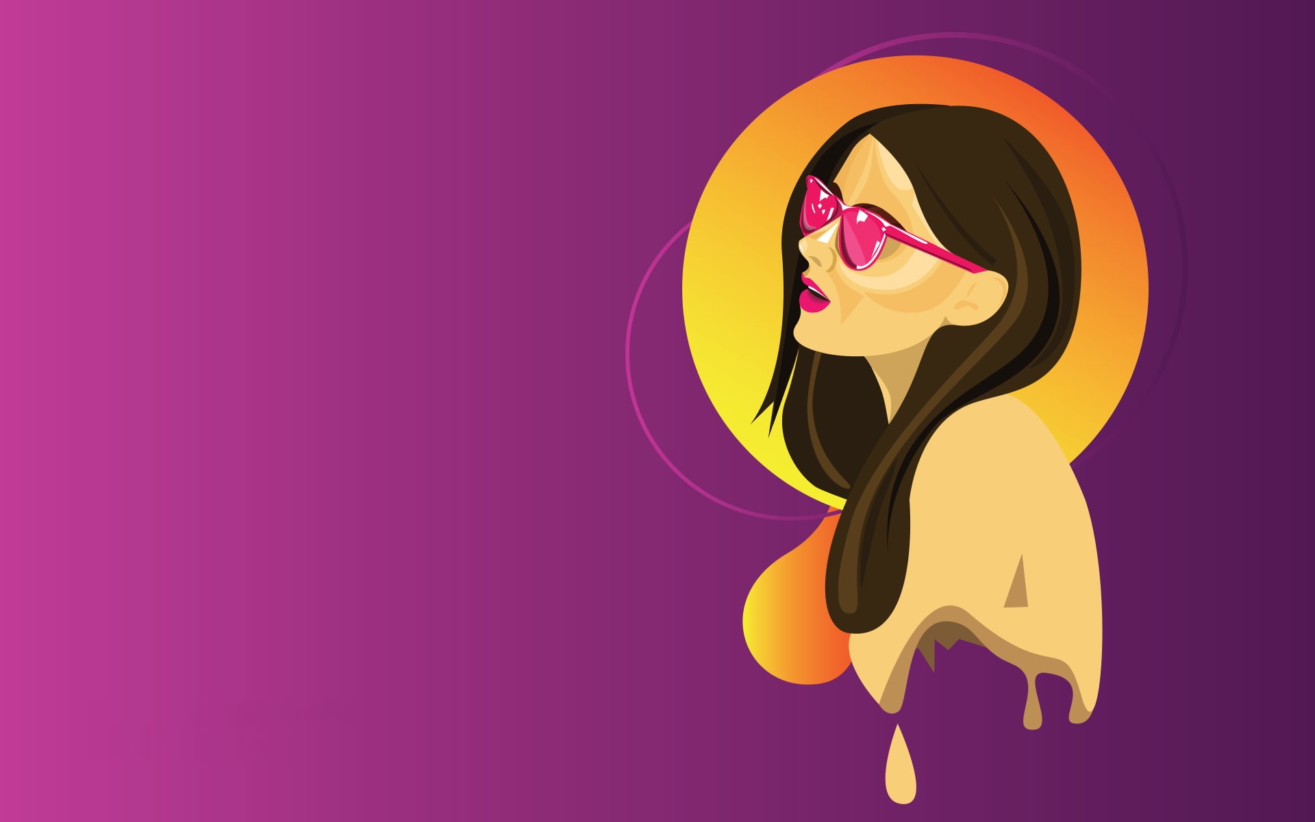 drawing, purple, melting, 1080P, HD Wallpaper