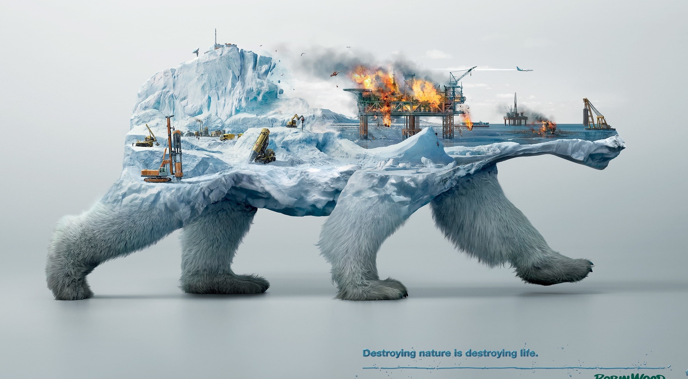 Charity, Illustration, occupation, gray, caps, representation, RobinWood, nature, science, studio shot, illusion, SaveTheEarth, technology, melting, ice, HD Wallpaper