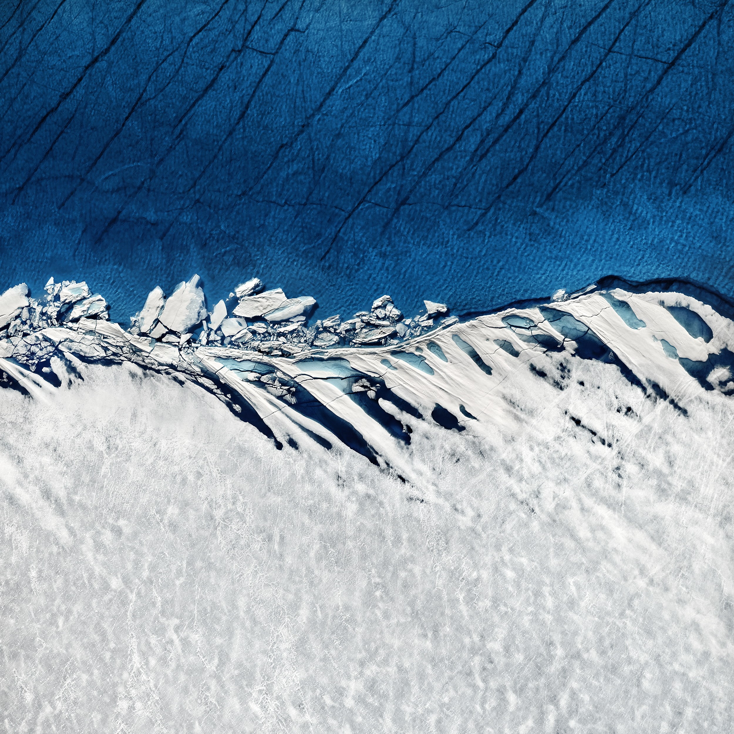 Arctic, melting, aerial view, 1080P, water, birds eye view, blue, iceberg, glaciers, snow, ice, Phone HD Wallpaper