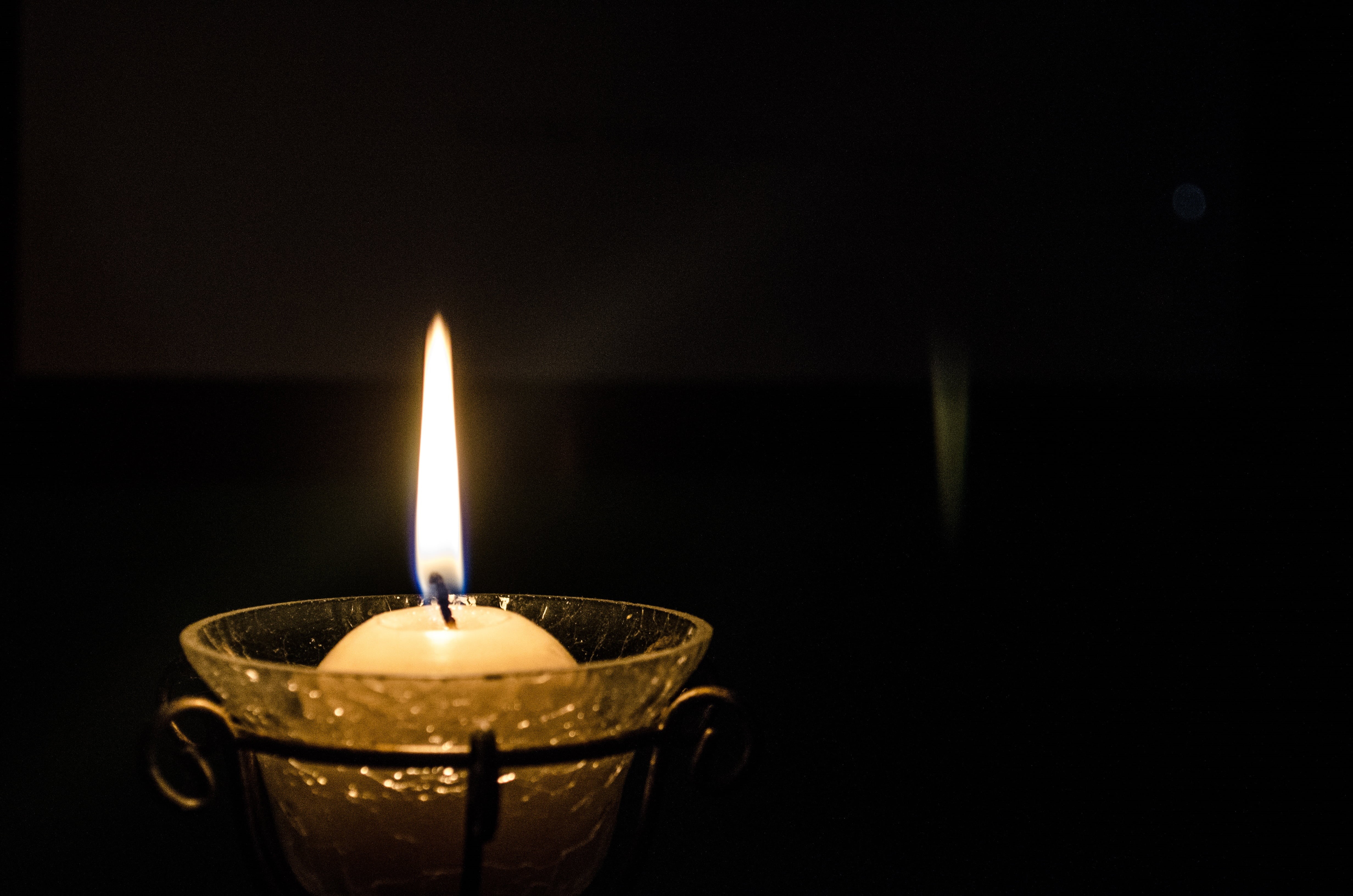 burn, single object, 4K, heat - temperature, electric lamp, focus on foreground, exposure, night, light, dark, close-up, candle, spirituality, fire, flames, HD Wallpaper
