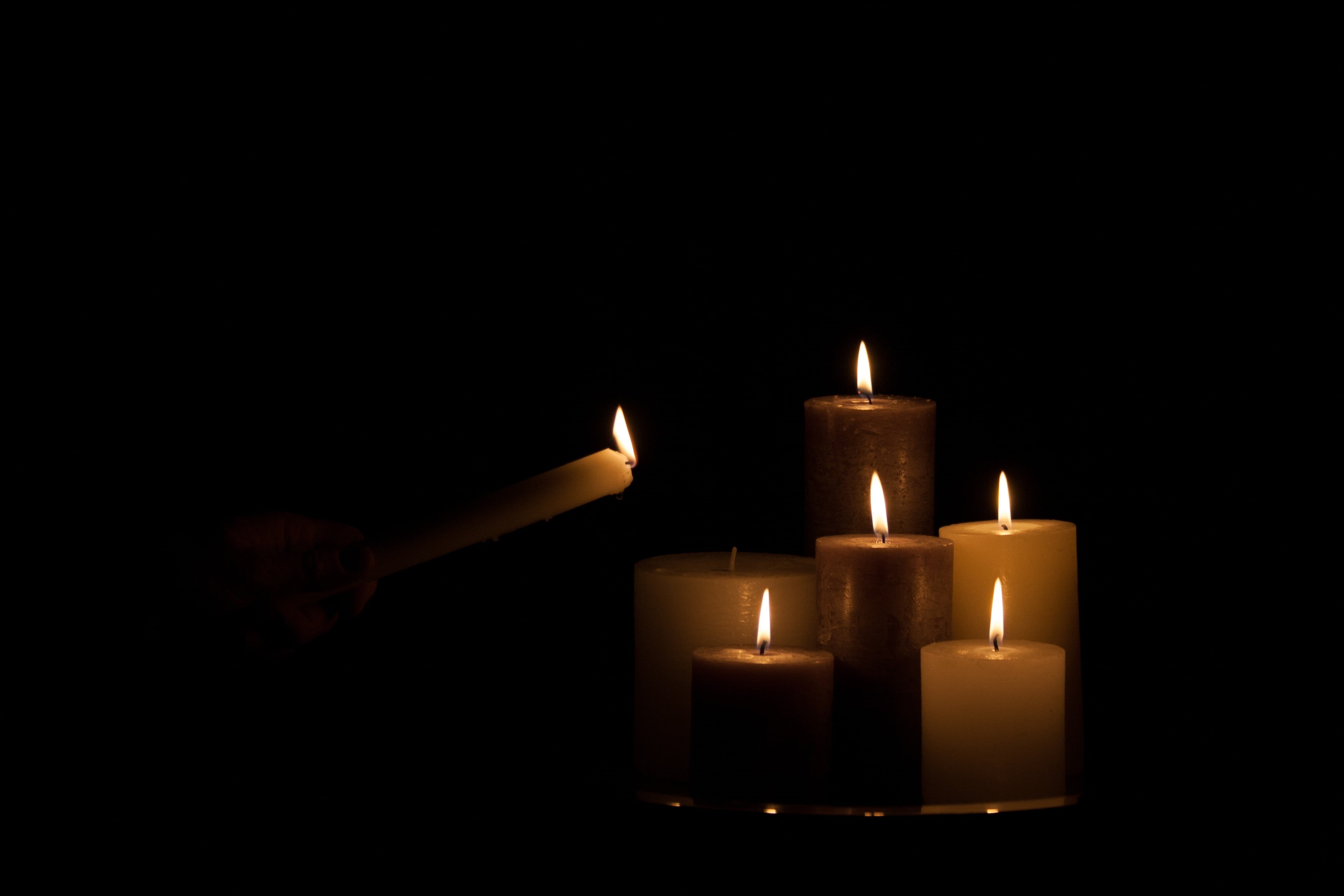 ceremony, white, brown, memorial place, lighted, warm light, cosy, celebration, nights sleep, close-up, lighting, spirituality, memorial, copy space, glowing, HD Wallpaper