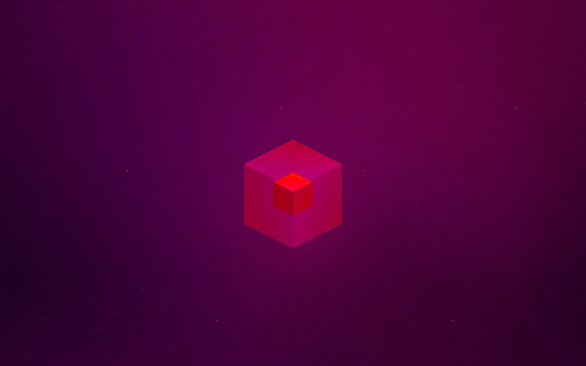 copy space, digital art, single object, close-up, creativity, simple, minimalism, 1080P, cube shape, purple, blue background, colored background, logo, HD Wallpaper