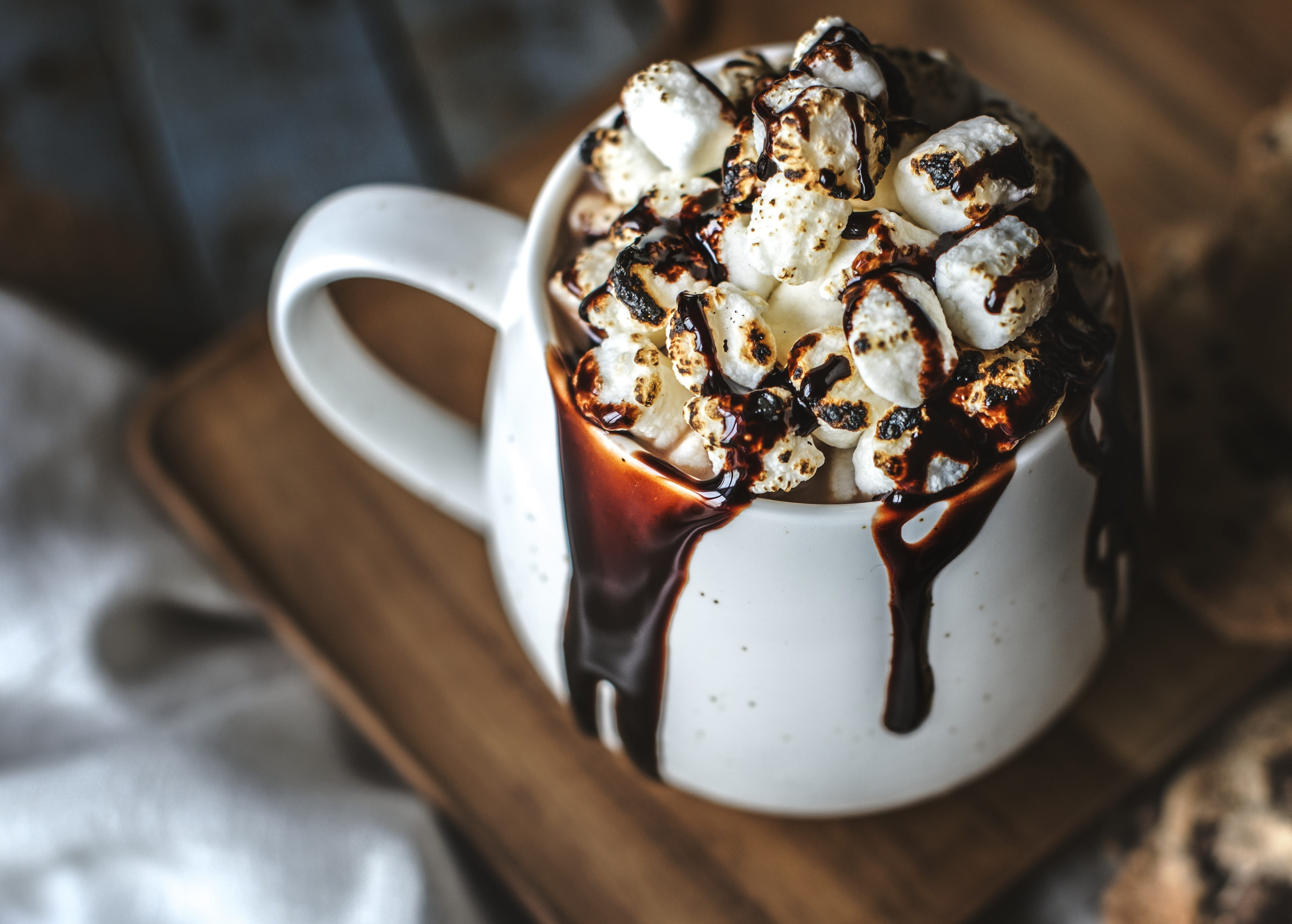 christmas, food and drink, delicious, breakfast, coco, chocolate, beverage, dairy product, cup, cream, homemade, marshmallows, holiday, crockery, flavor, HD Wallpaper