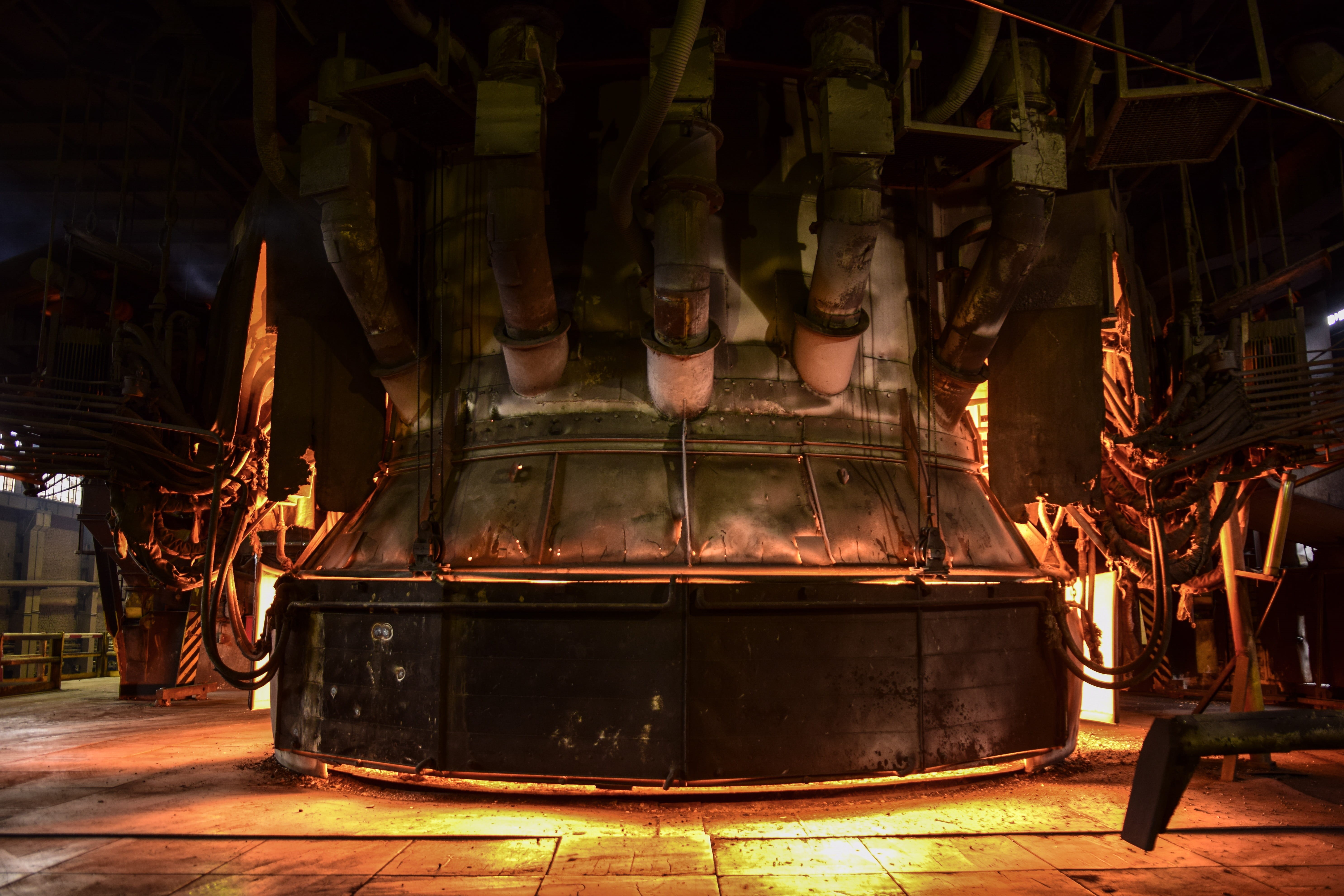 metal, heat - temperature, metallurgy, indoors, metal industry, nature, preparation, fire, arts culture and entertainment, enjoyment, the electric arched furnace, HD Wallpaper