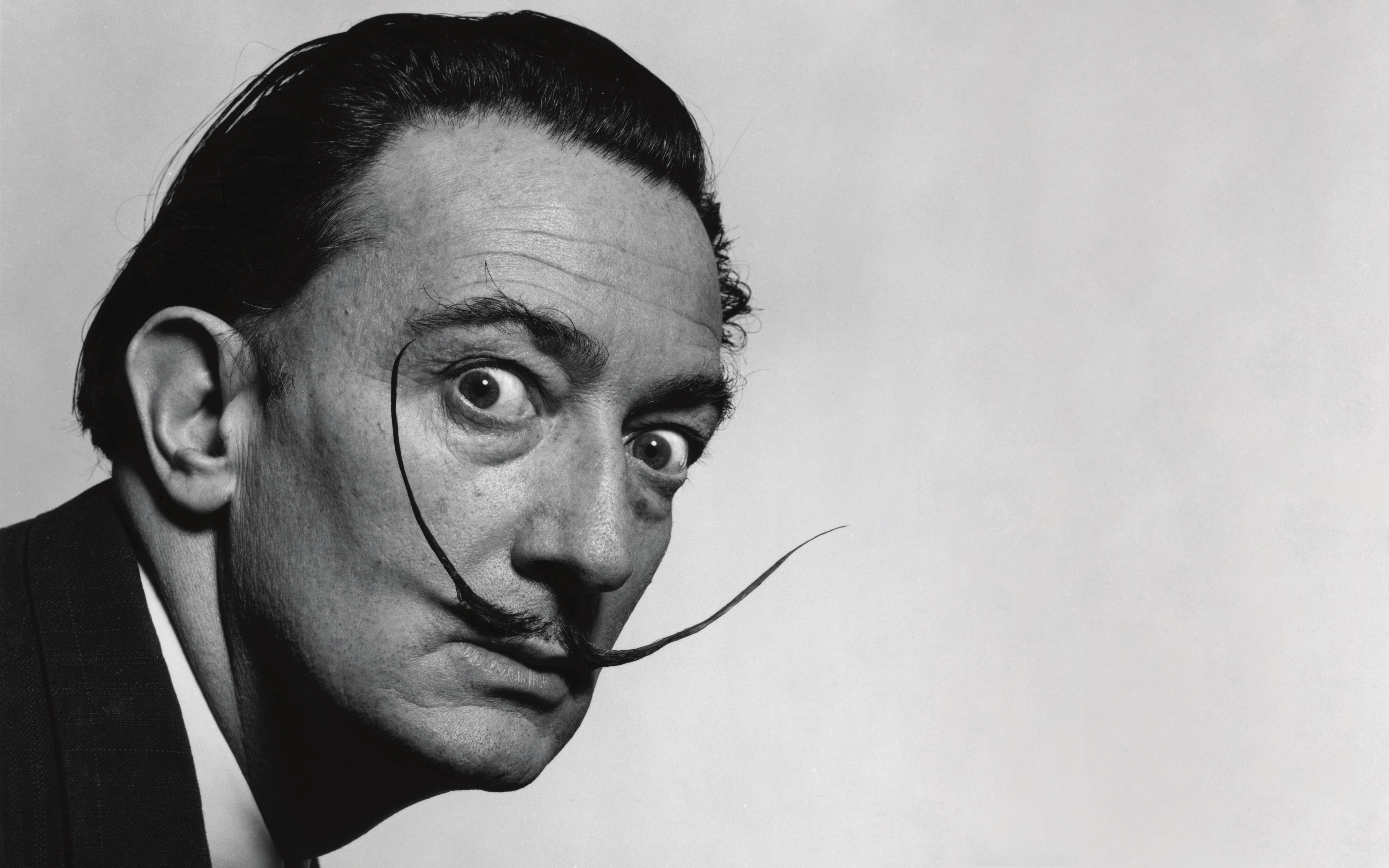 men, Salvador Dalí, celebrity, looking at viewer, 5K, HD Wallpaper