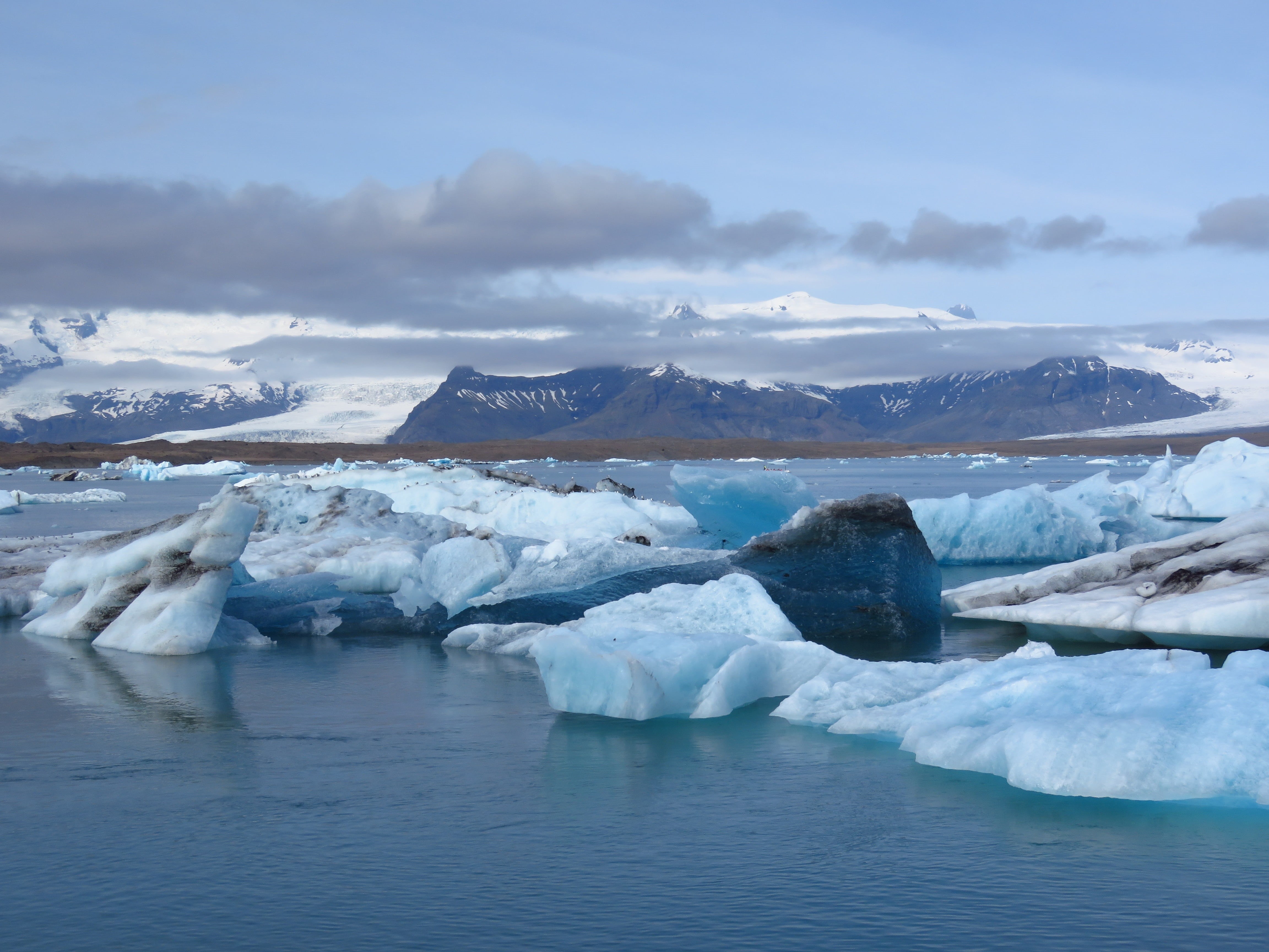 scenics, melting, environment, arctic, cloud - sky, antarctica, snowcapped mountain, ice, no people, ocean, glacial lake, cold - Temperature, vatnajokull, HD Wallpaper