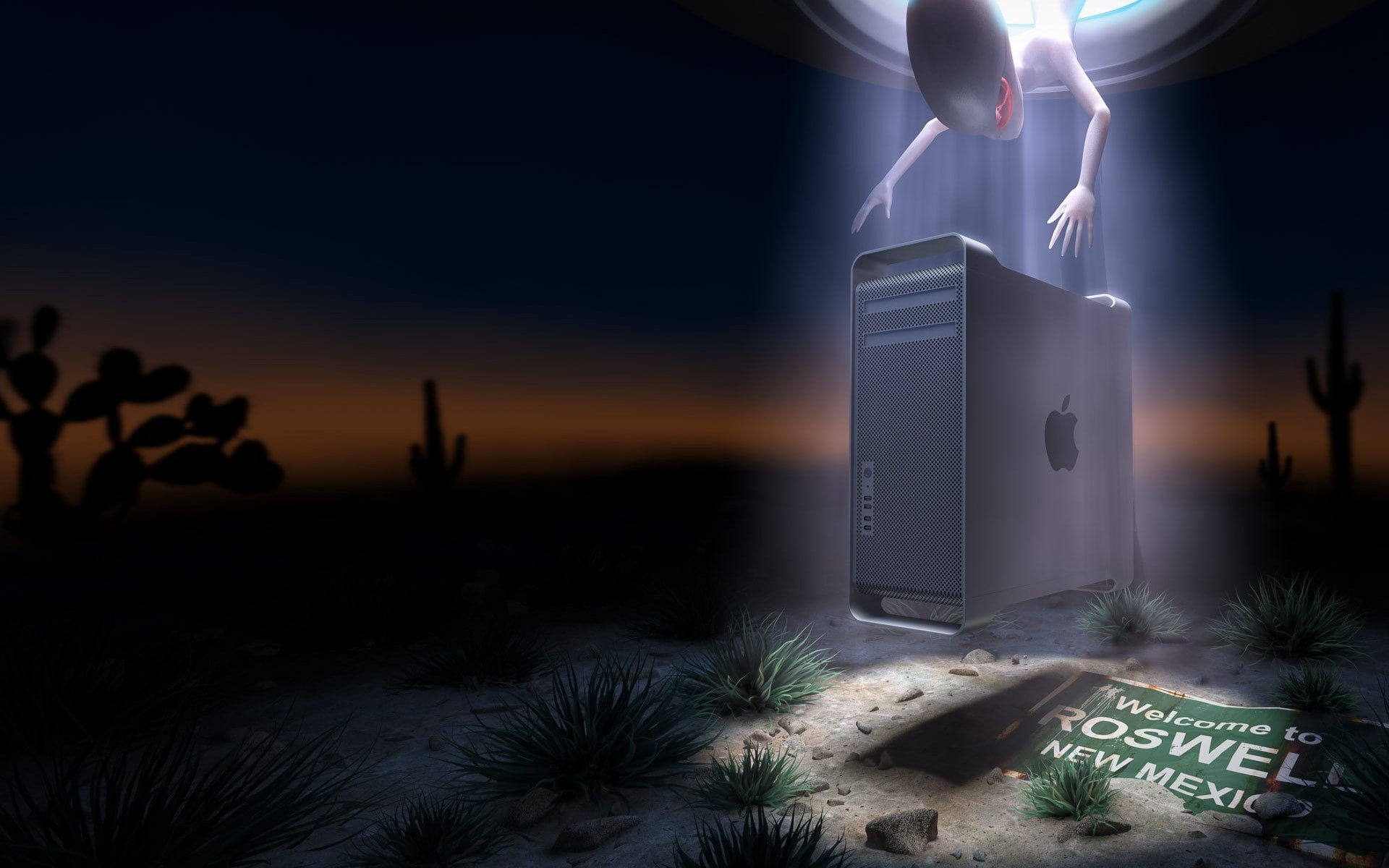 background, imac, alien, 1080P, apple, desert, welcome, series, g, HD Wallpaper