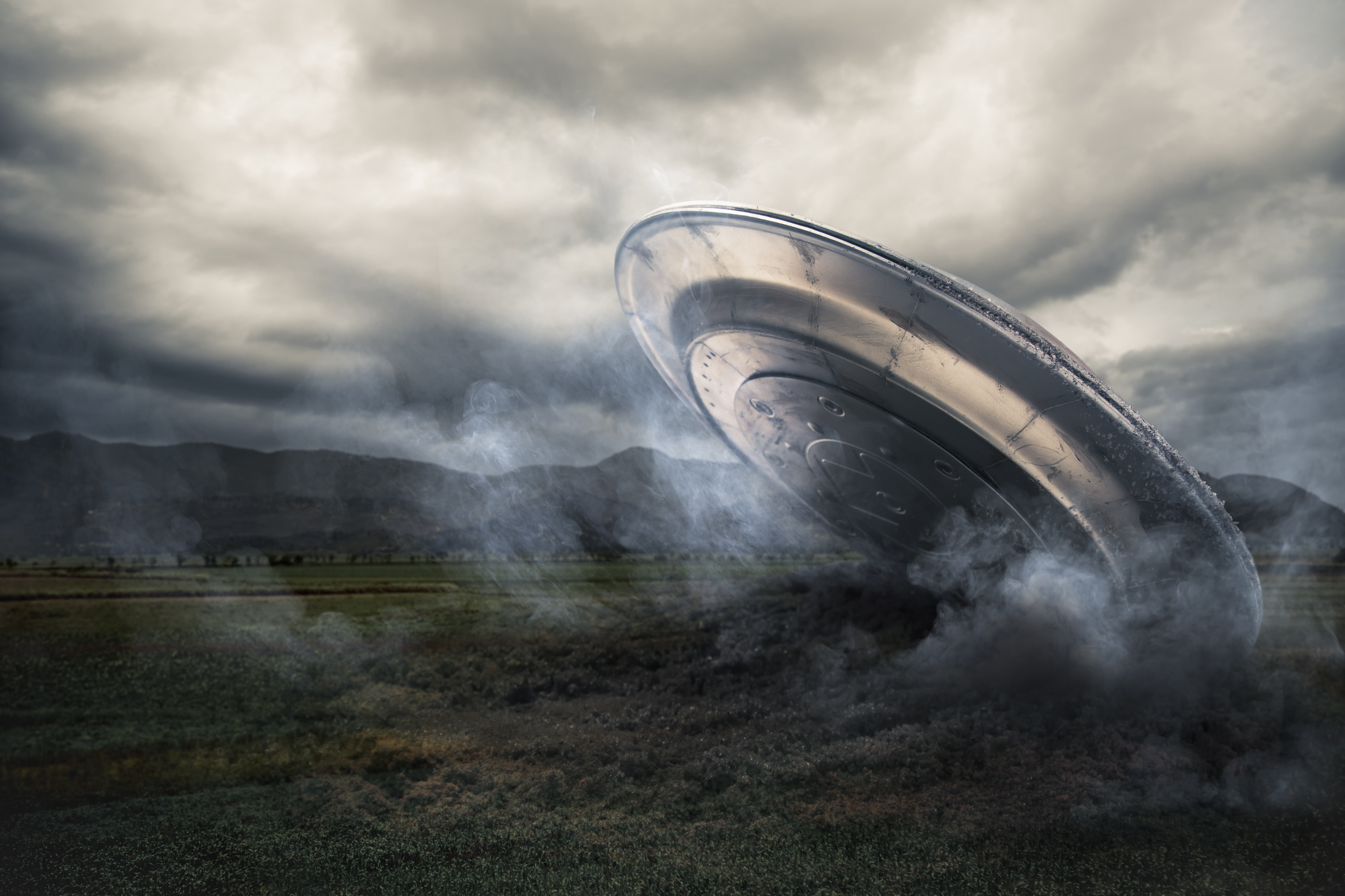 plane crash, UFO, spaceship, 5K, alien intelligence, HD Wallpaper