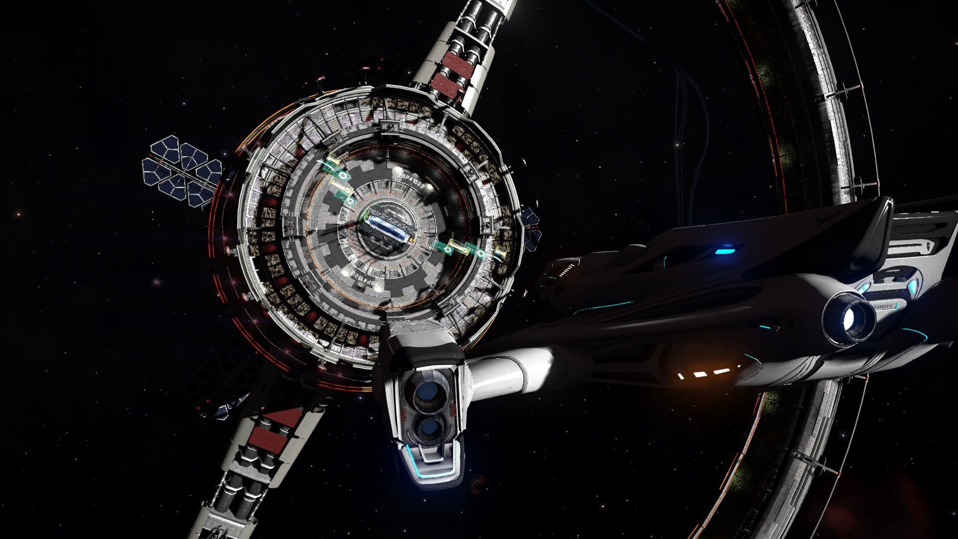 car, machinery, wheel, chrome, spaceship, video games, transportation, motorcycle, machine part, vehicle part, red, Elite: Dangerous, science fiction, gray, HD Wallpaper