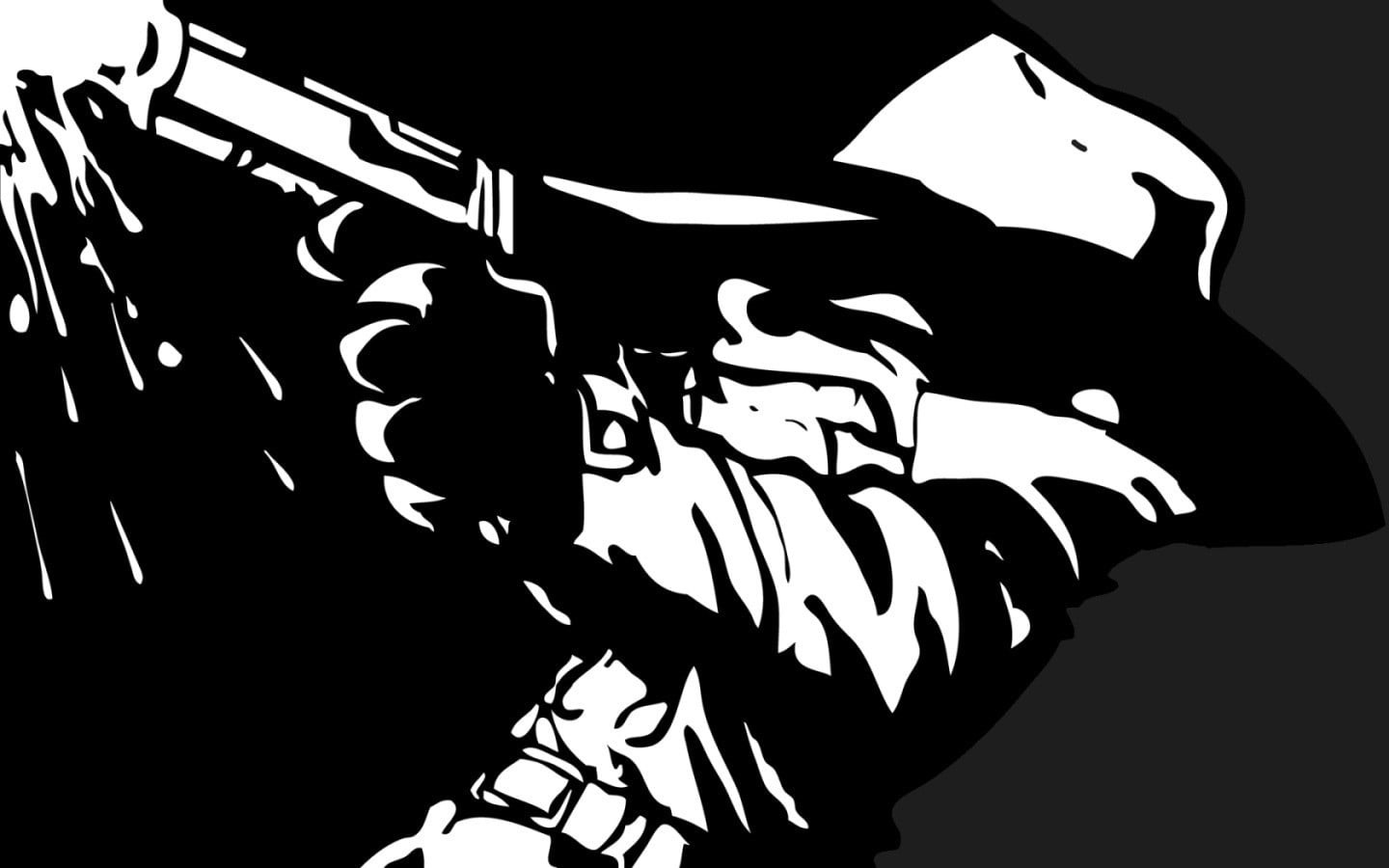 720P, animal themes, creativity, text, pistol, art and craft, silhouette, Calvin and Hobbes, indoors, wall - building feature, black background, shadow, HD Wallpaper