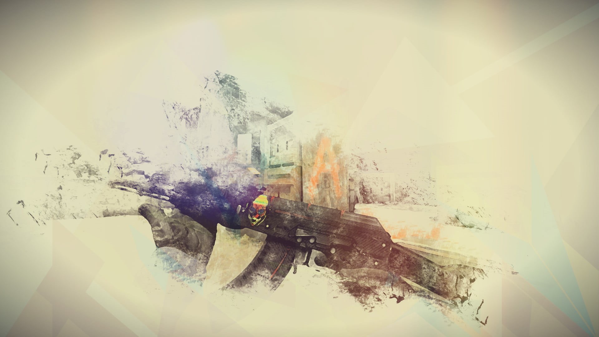sunlight, motion, machinery, winter, AK-47, architecture, illustration, one person, multiple exposure, Counter-Strike: Global Offensive, sky, digital composite, HD Wallpaper