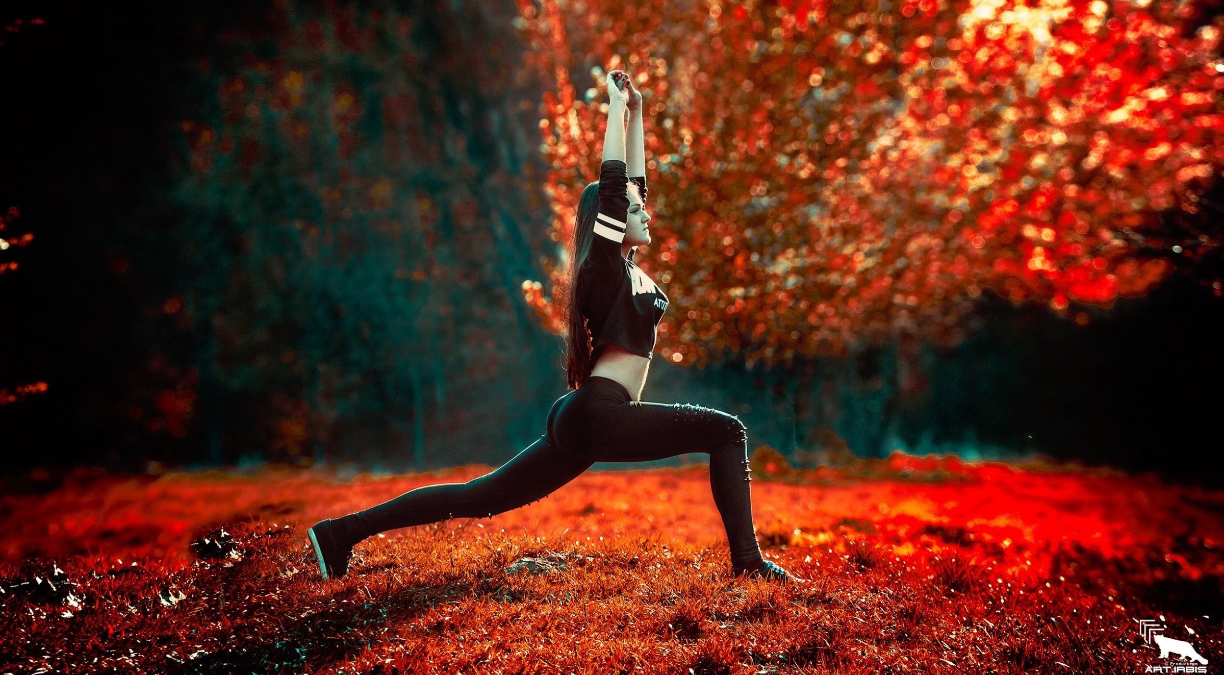 adult, jeans, human limb, black, full length, shirt, irbis, Sports, trap, long, autumn, art.irbis, 1080P, sport, young women, nature, plant, swag, s, art, HD Wallpaper