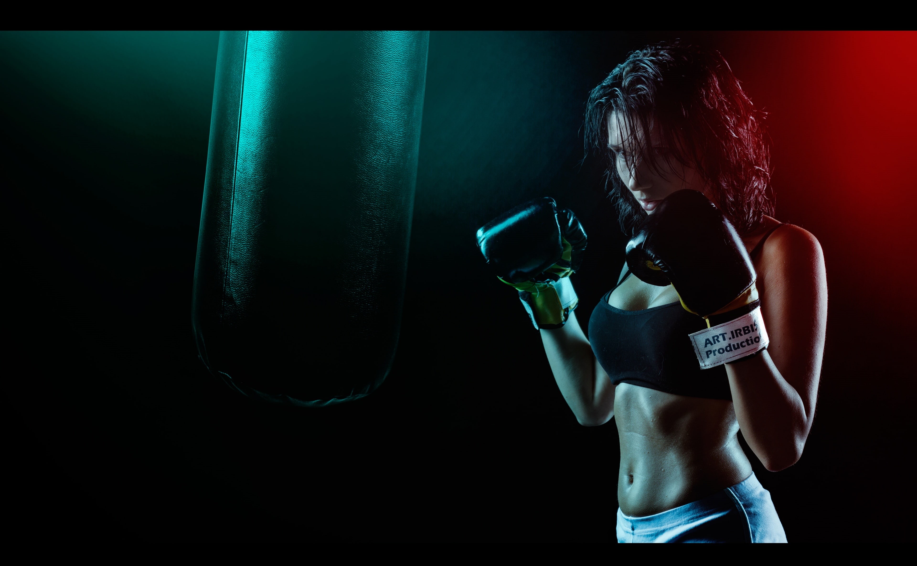 art.irbis, indoors, standing, healthy lifestyle, sexy, xusenru, Boxing, boxing glove, Sports, hairstyle, strength, aggression, khusen rustamov, s, studio shot, HD Wallpaper