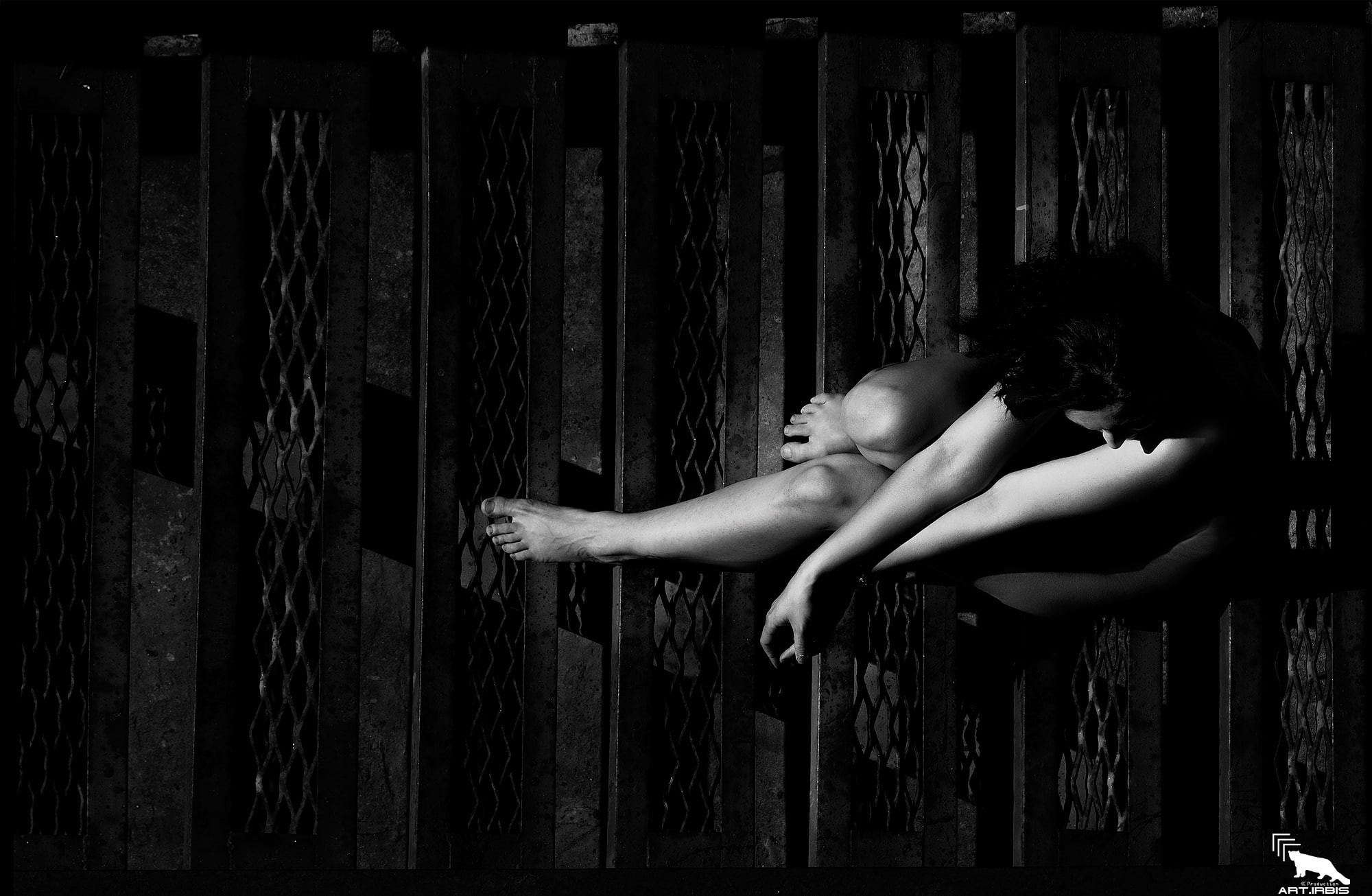 girls, urban, full length, people, young women, hairstyle, boundary, 1080P, s, hd, black, art, real people, dark, Black and White, girl, nude, nu, khusen rustamov, HD Wallpaper