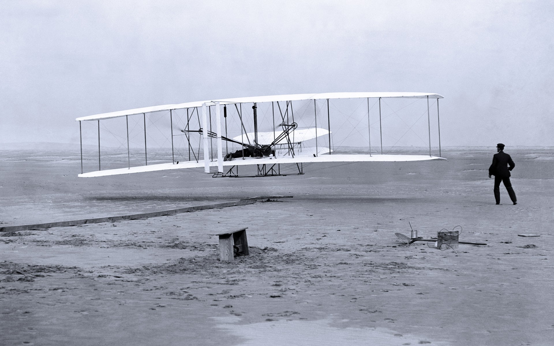 1080P, 1903-the year, the Wright brothers, first flight, the plane, HD Wallpaper
