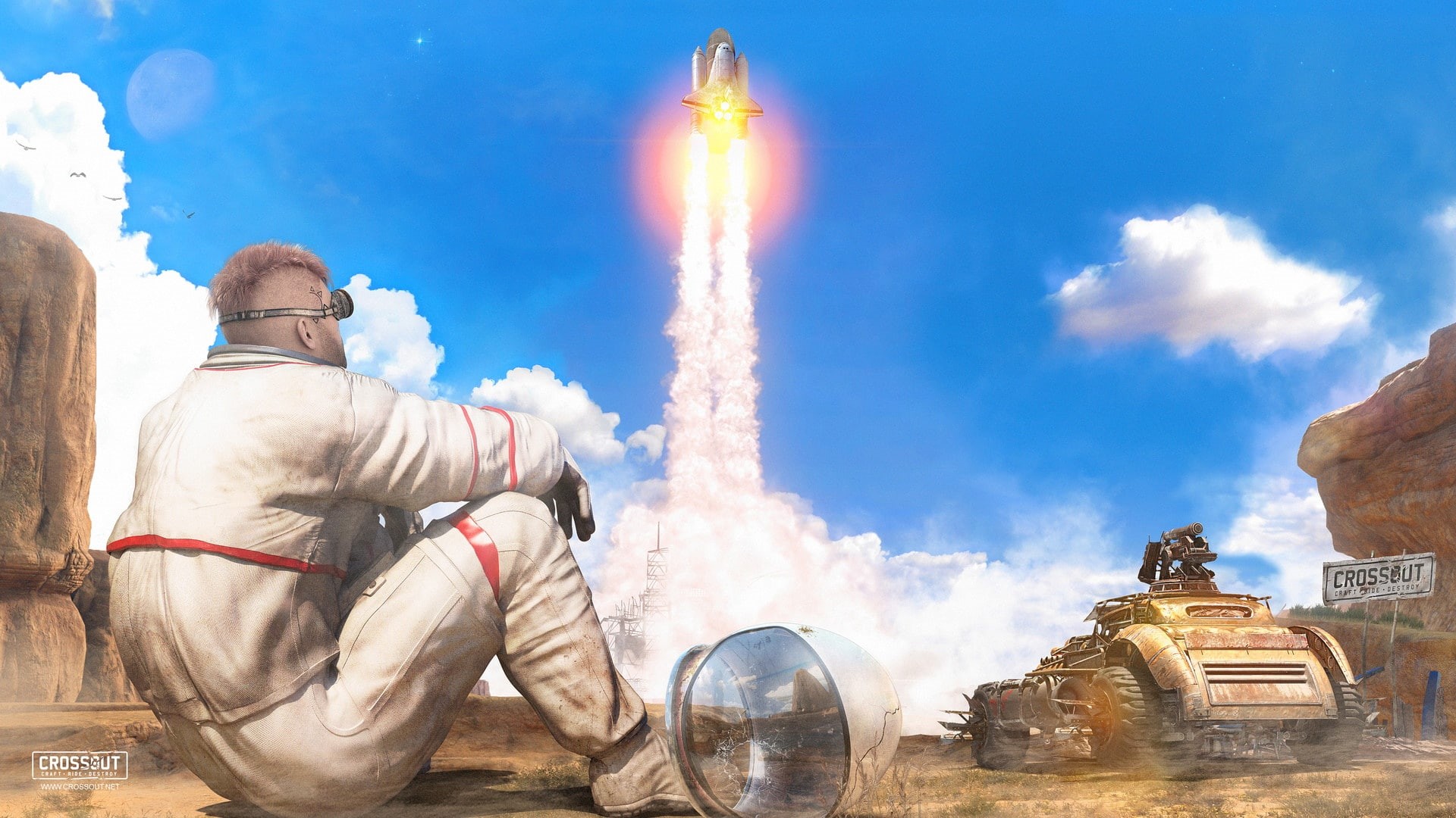 helmet, Cosmonautics Day, crossout, the rise, 1080P, transport, HD Wallpaper