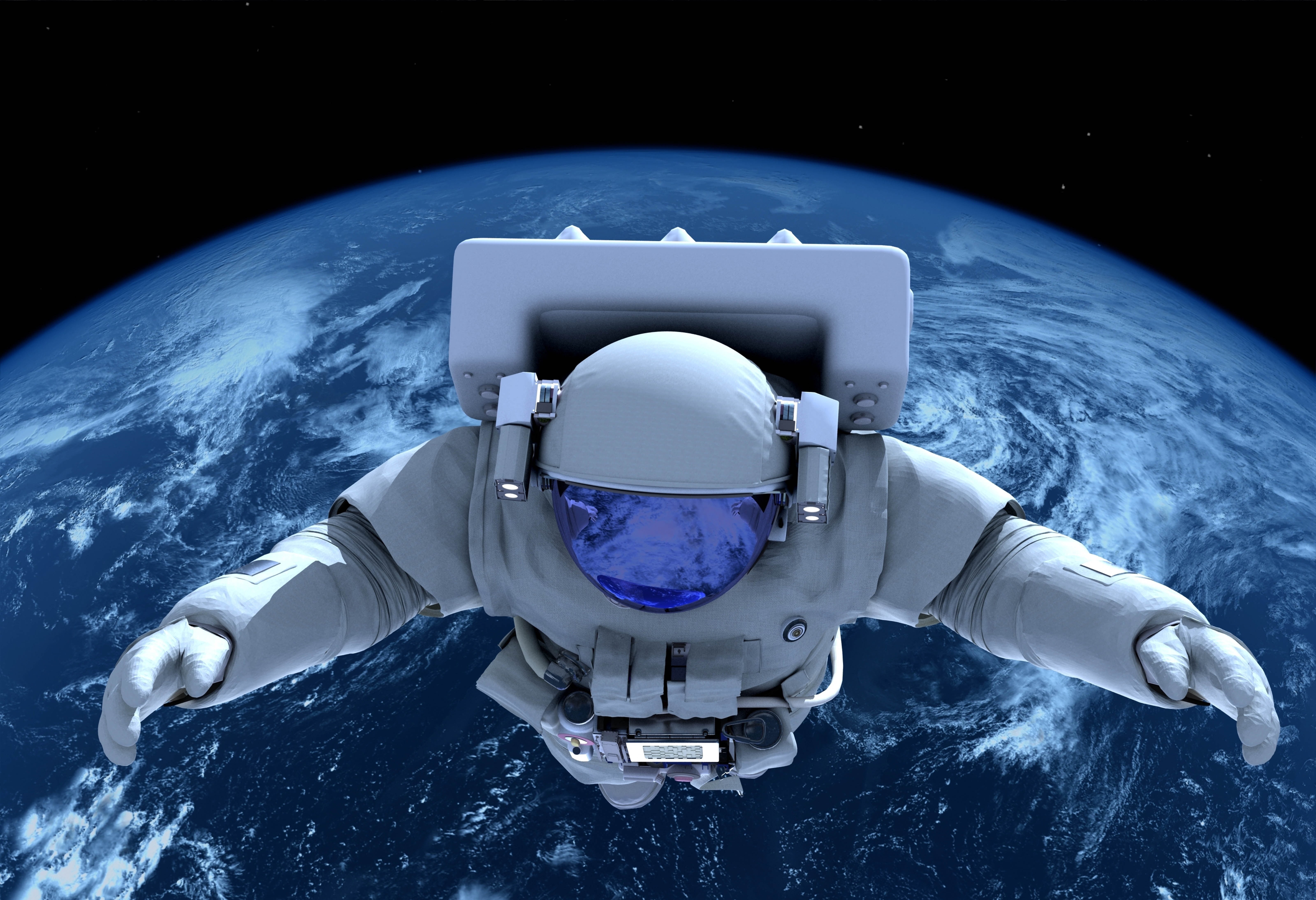 nature, planet - Space, silver colored, star, mid-air, cockpit, suit, infinity, flying, outdoors, men, air vehicle, high angle view, field, weightlessness, HD Wallpaper