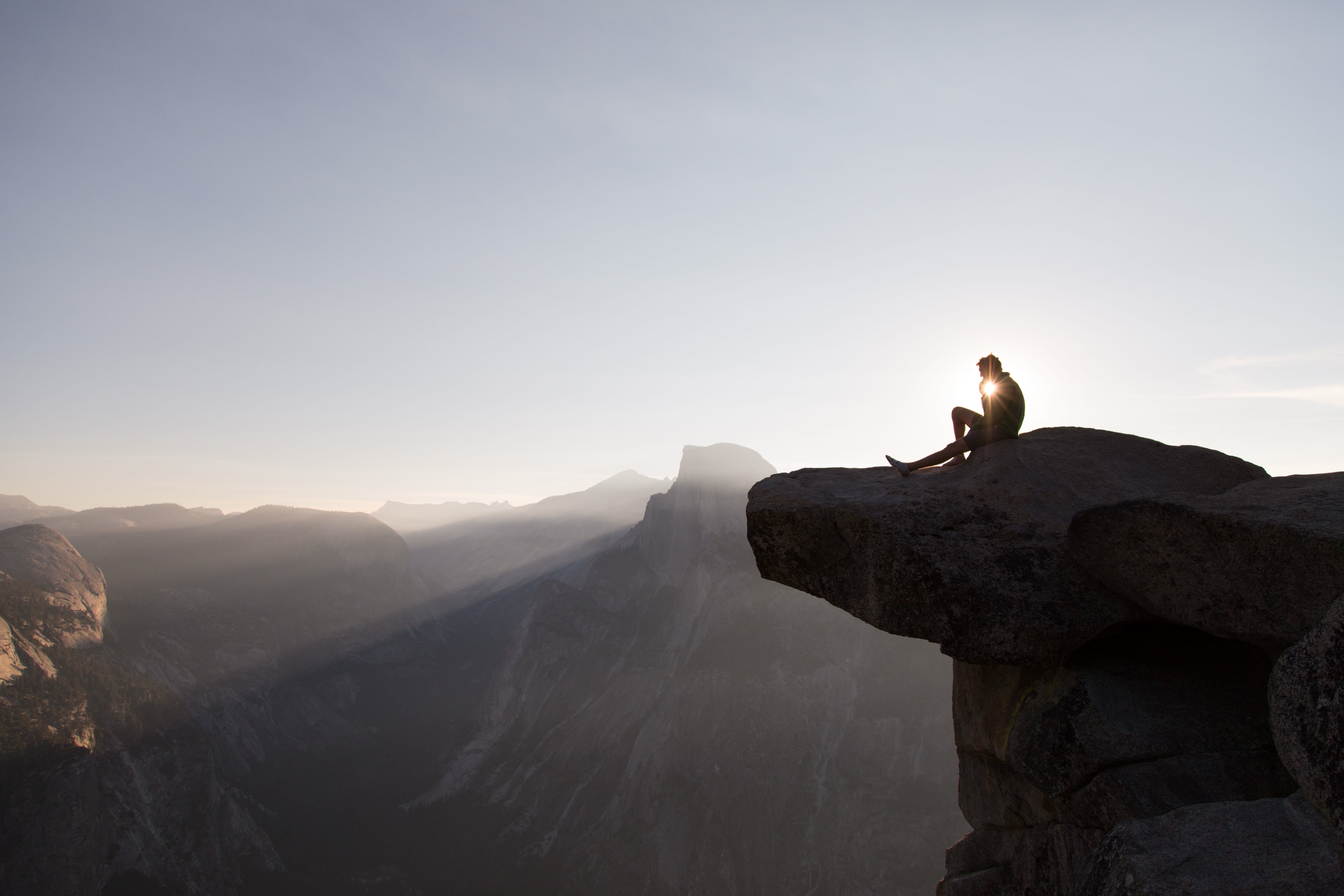 animals in the wild, nature, side view, top, high, peak, rock - object, looking at view, silhouette, standing, sunrise, man, day, full length, activity, HD Wallpaper