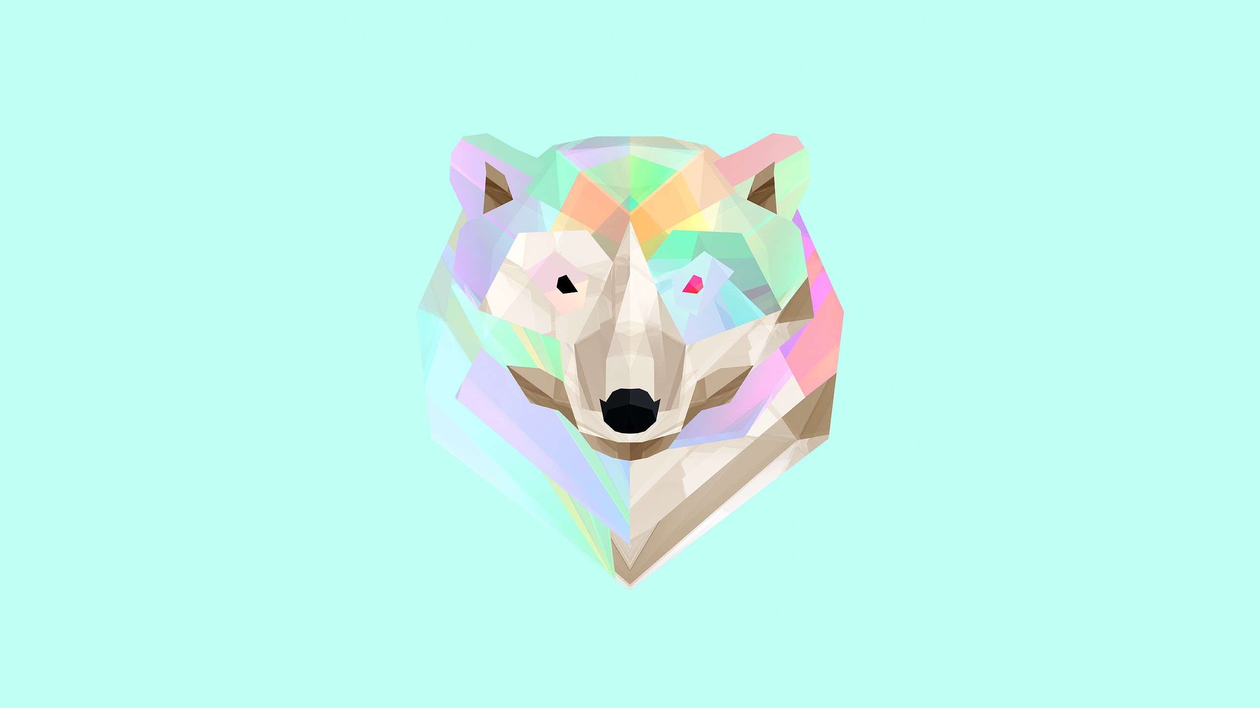 polygon, 2K, art, hd, digital/artwork, bear, polar, HD Wallpaper