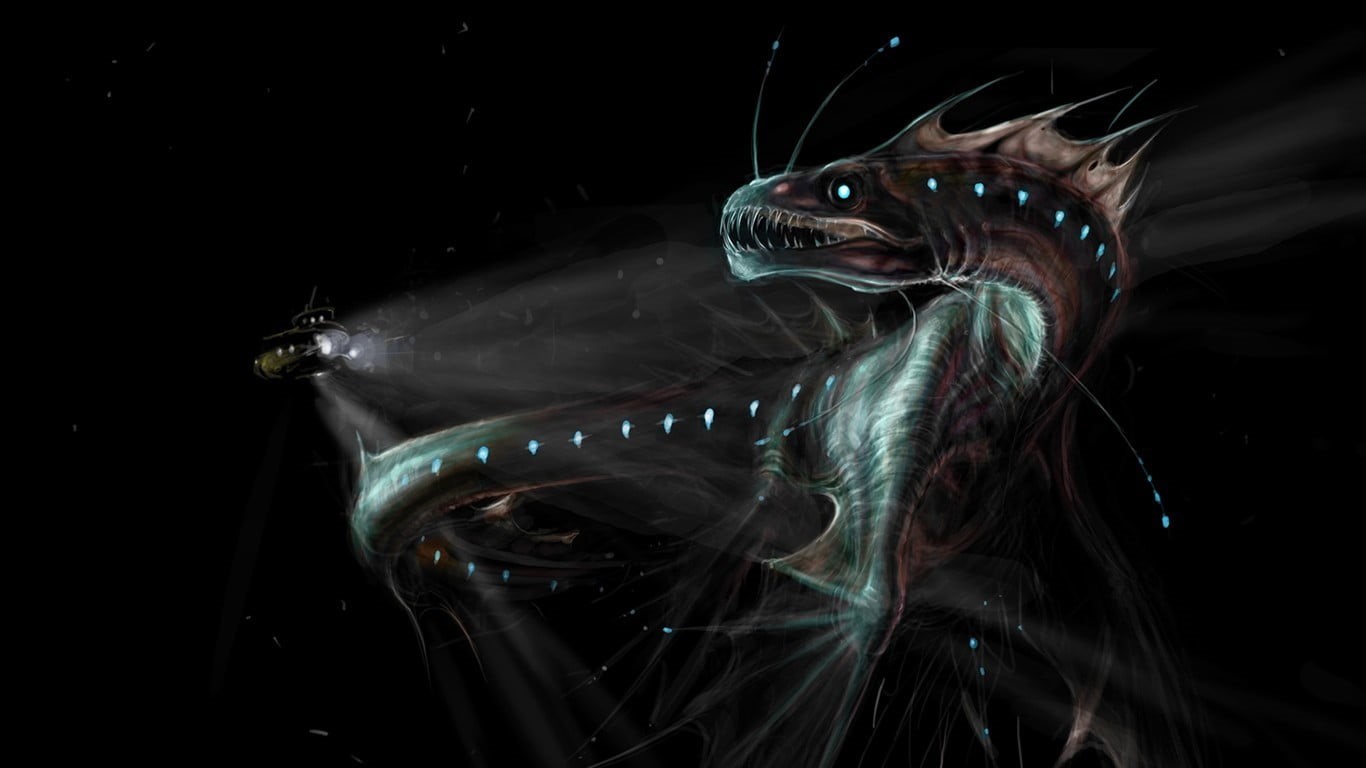 animals in the wild, animal wildlife, sea, sea life, studio shot, one animal, transparent, black background, mouth open, swimming, underwater, dark, 720P, HD Wallpaper